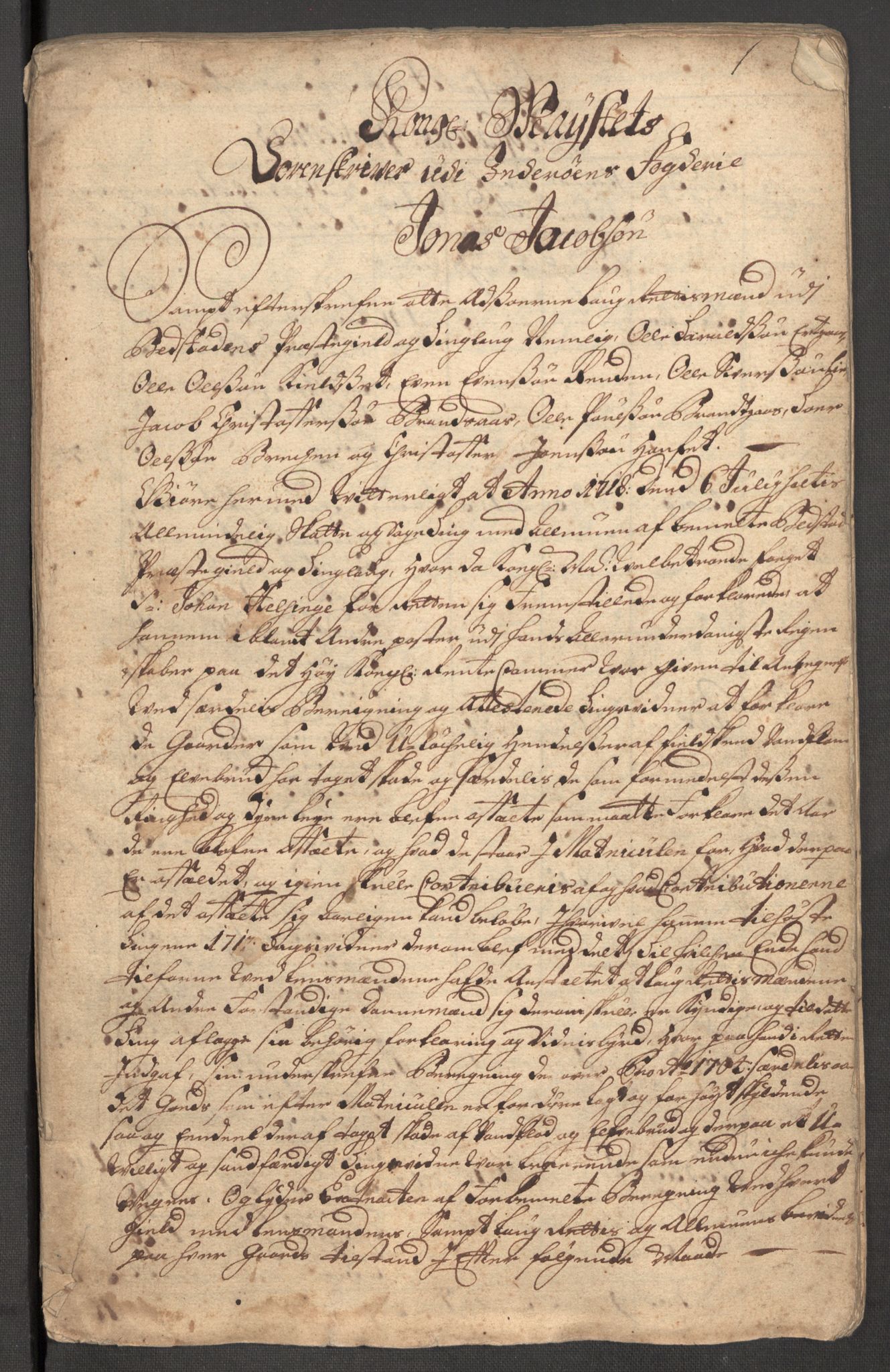 Rentekammeret inntil 1814, Reviderte regnskaper, Fogderegnskap, RA/EA-4092/R63/L4318: Fogderegnskap Inderøy, 1710, s. 317