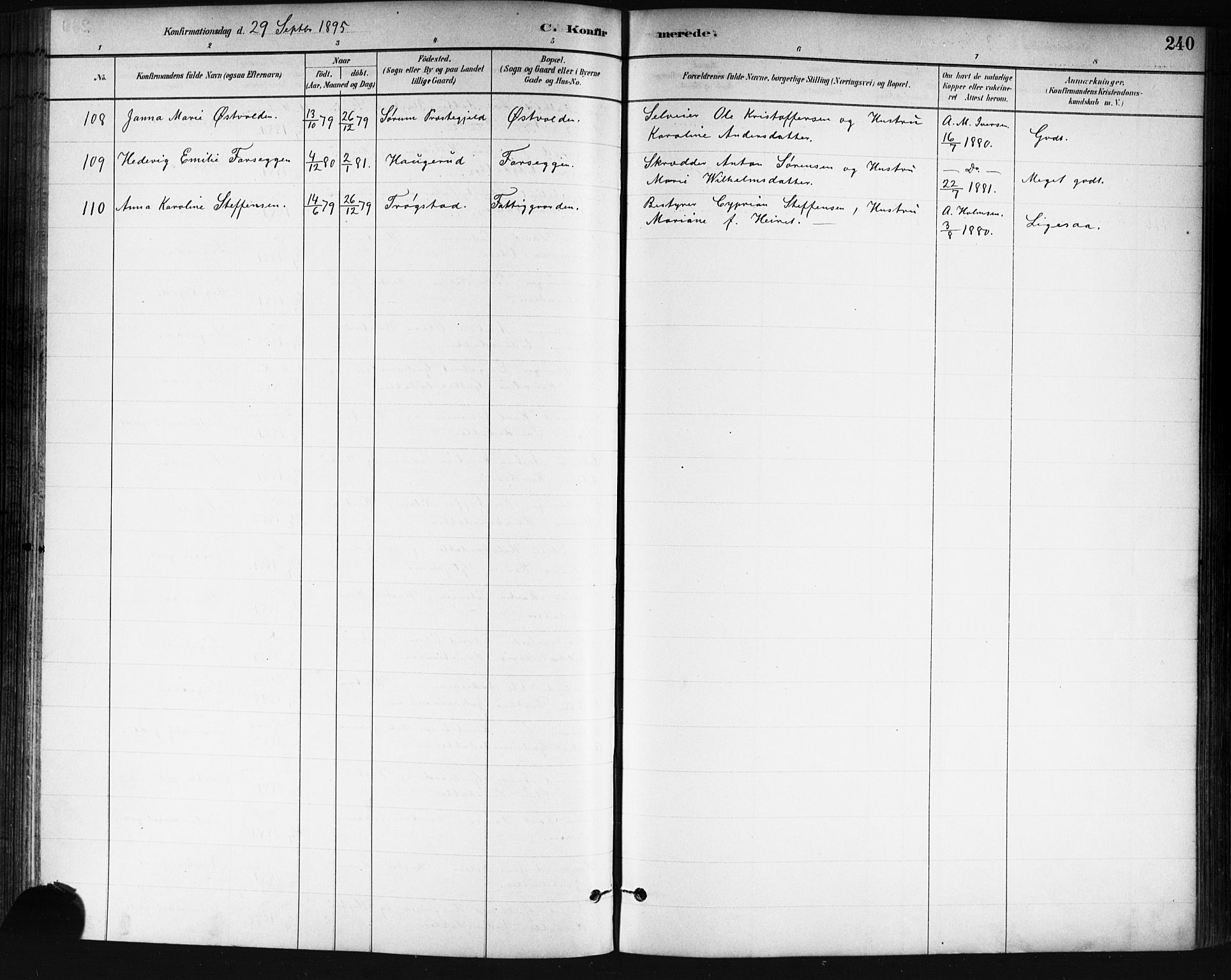 Skedsmo prestekontor Kirkebøker, AV/SAO-A-10033a/G/Ga/L0004: Klokkerbok nr. I 4, 1883-1895, s. 240