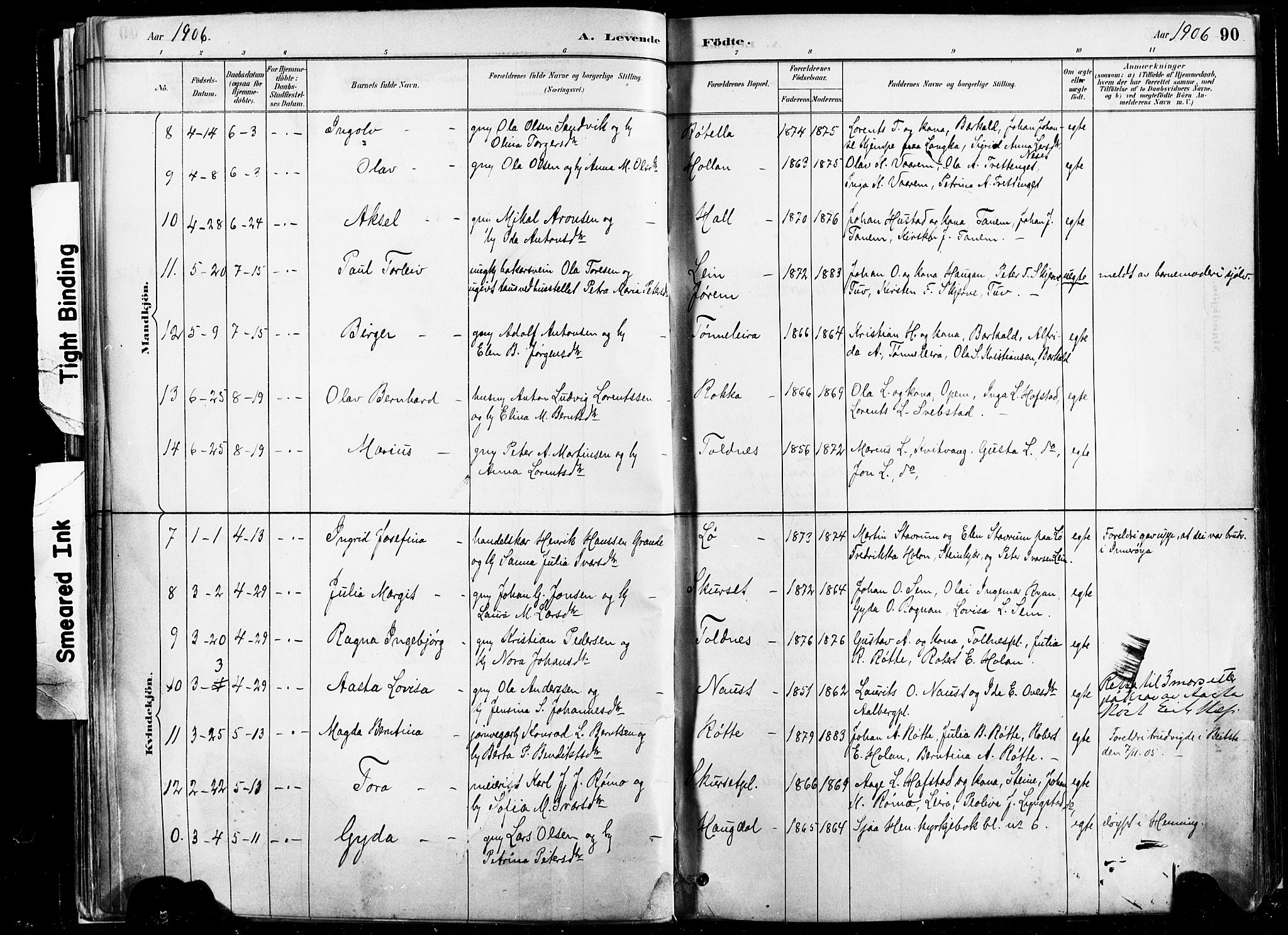 Ministerialprotokoller, klokkerbøker og fødselsregistre - Nord-Trøndelag, AV/SAT-A-1458/735/L0351: Ministerialbok nr. 735A10, 1884-1908, s. 90