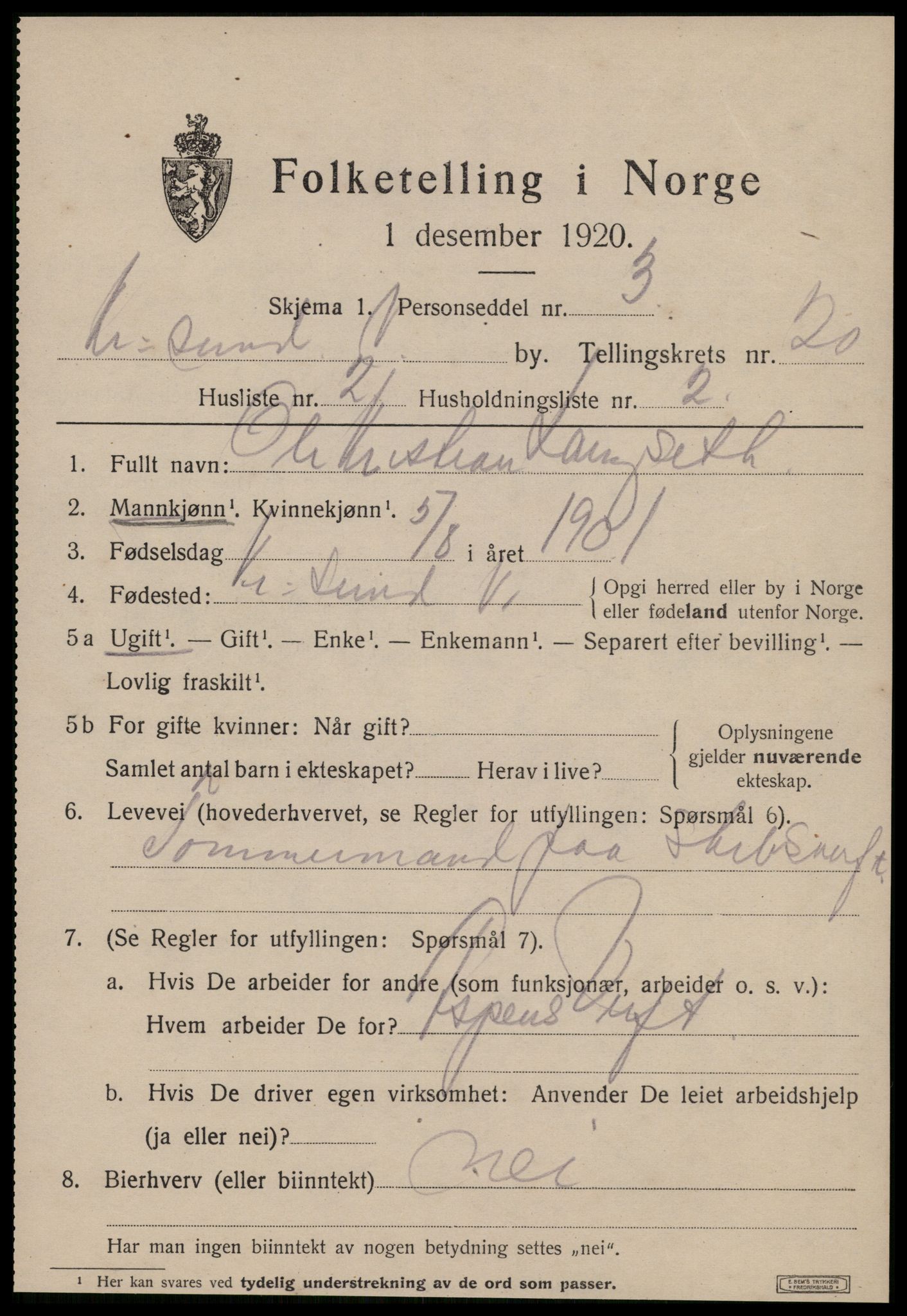 SAT, Folketelling 1920 for 1503 Kristiansund kjøpstad, 1920, s. 40507