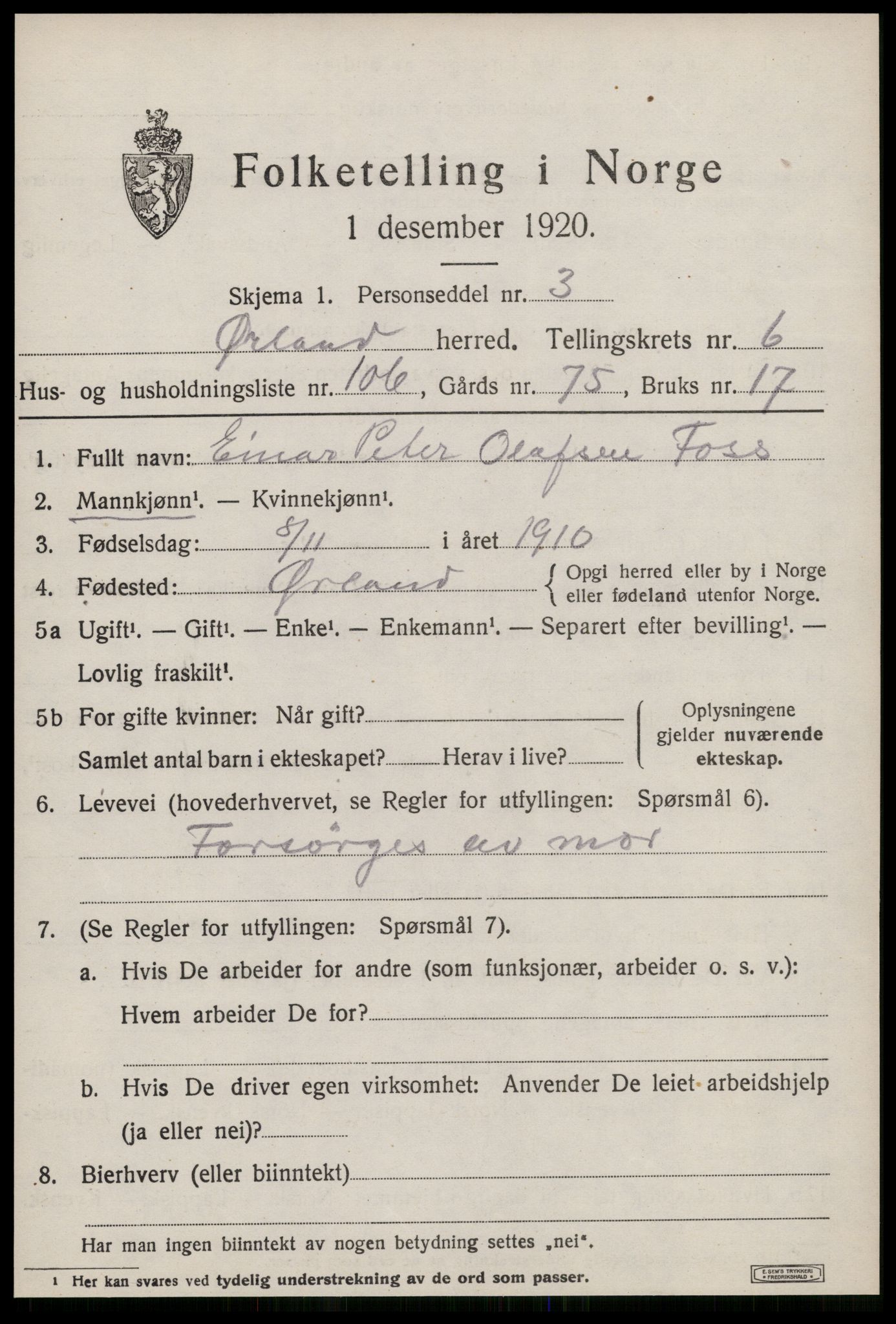 SAT, Folketelling 1920 for 1621 Ørland herred, 1920, s. 5987