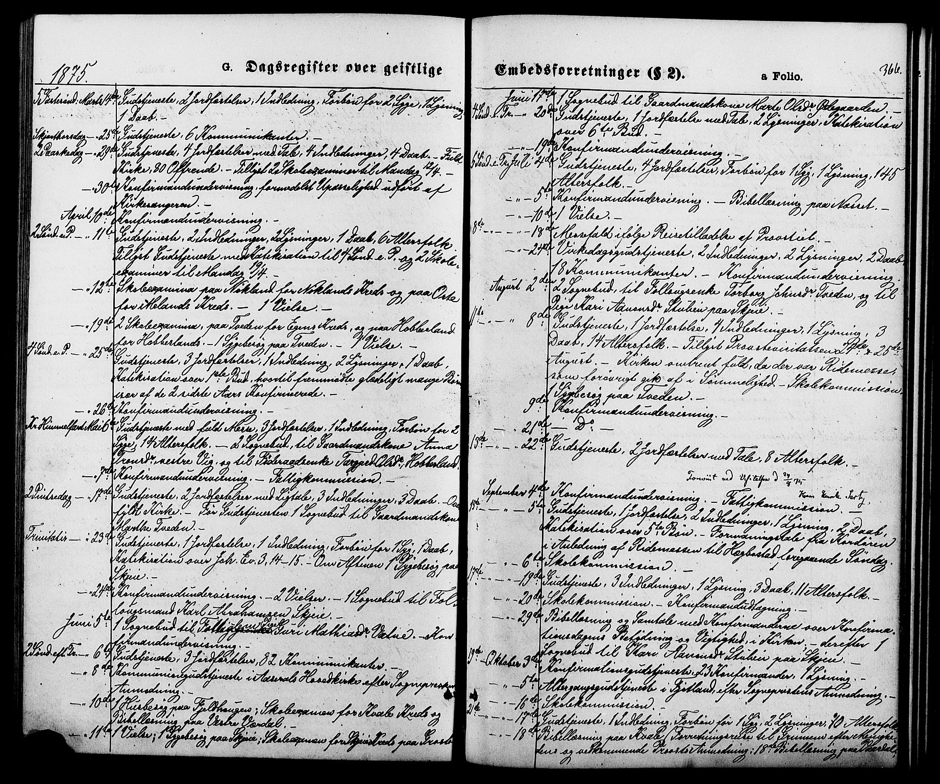 Hægebostad sokneprestkontor, AV/SAK-1111-0024/F/Fa/Fab/L0003: Ministerialbok nr. A 3, 1872-1886, s. 366