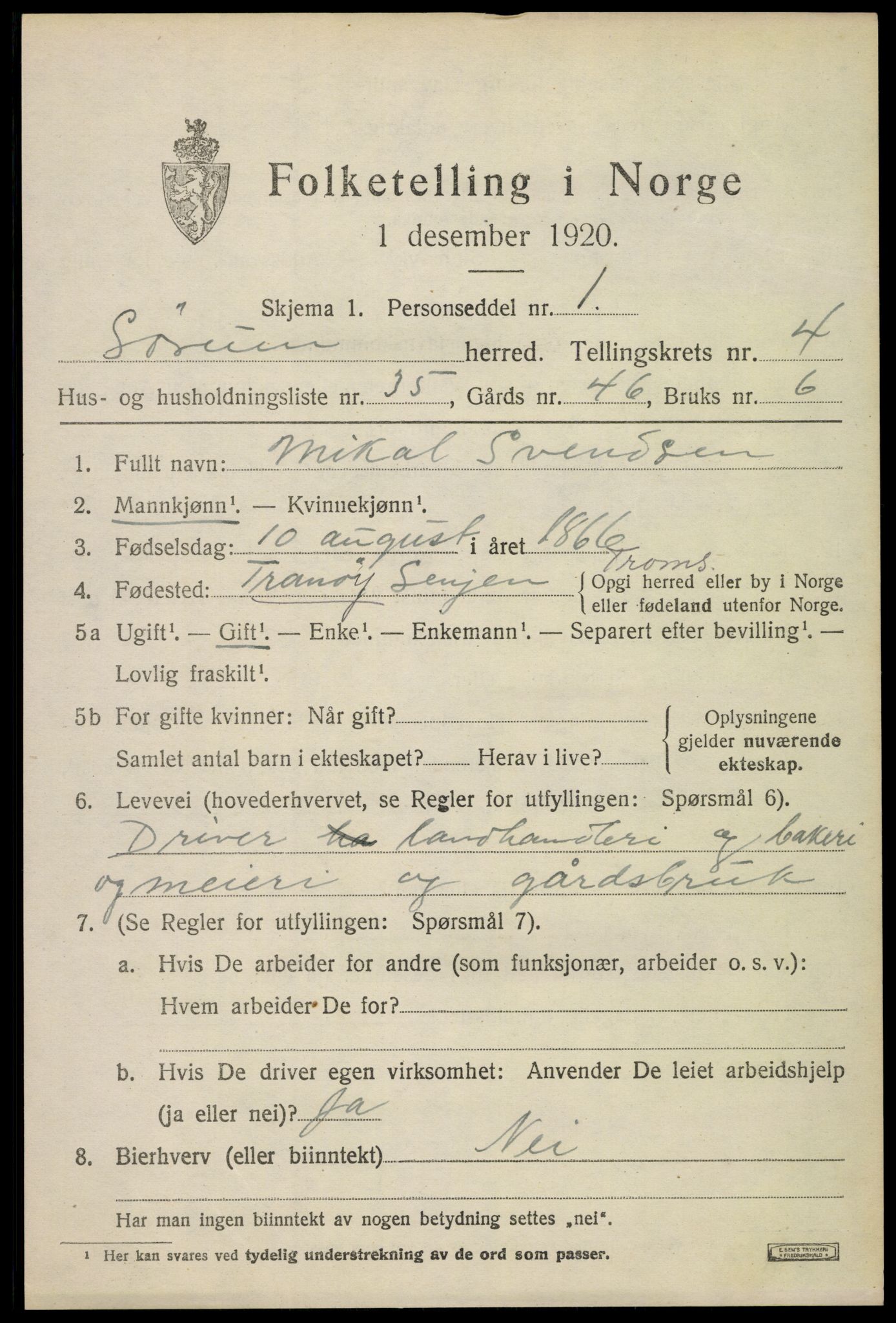 SAO, Folketelling 1920 for 0226 Sørum herred, 1920, s. 3805