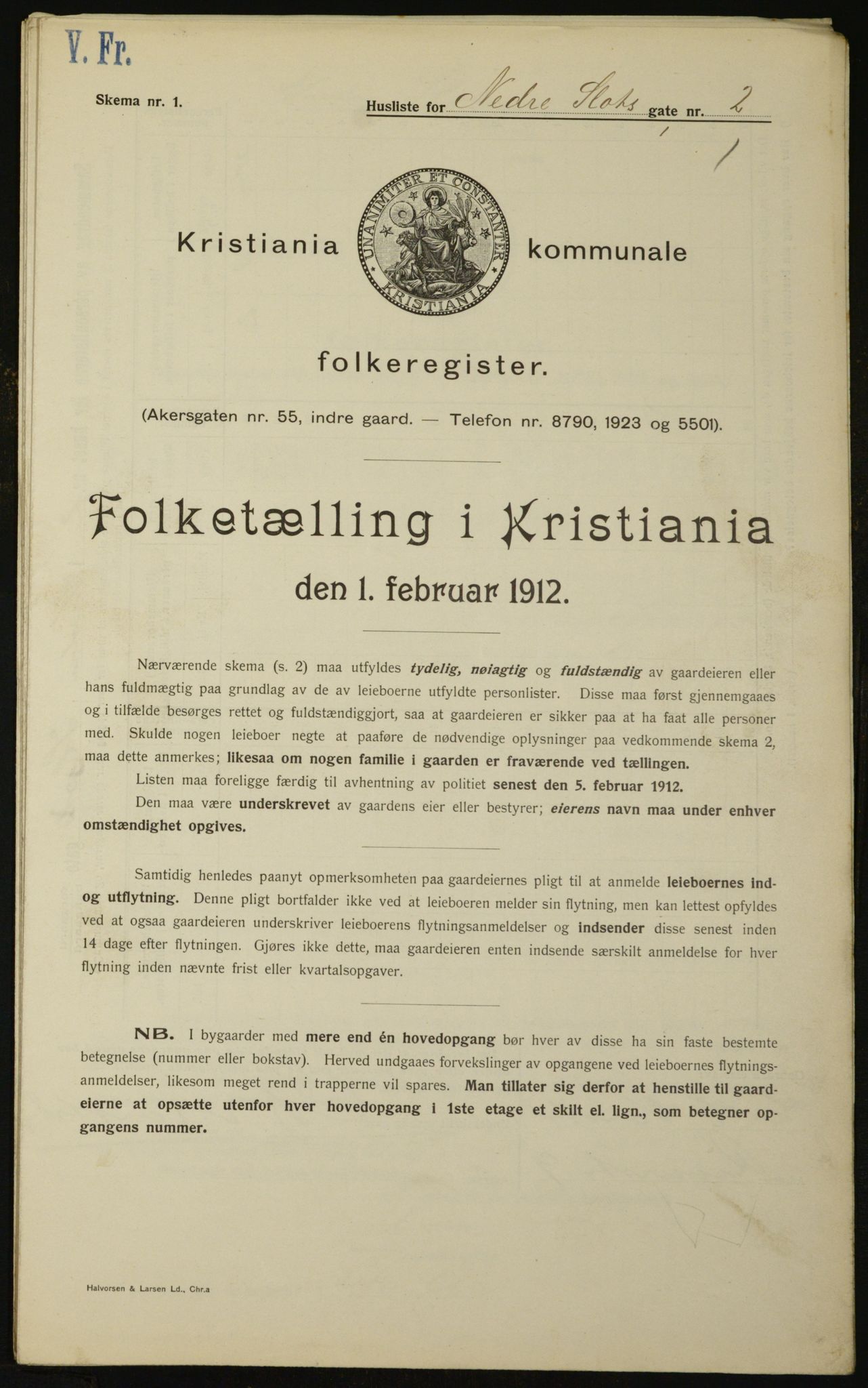 OBA, Kommunal folketelling 1.2.1912 for Kristiania, 1912, s. 70017