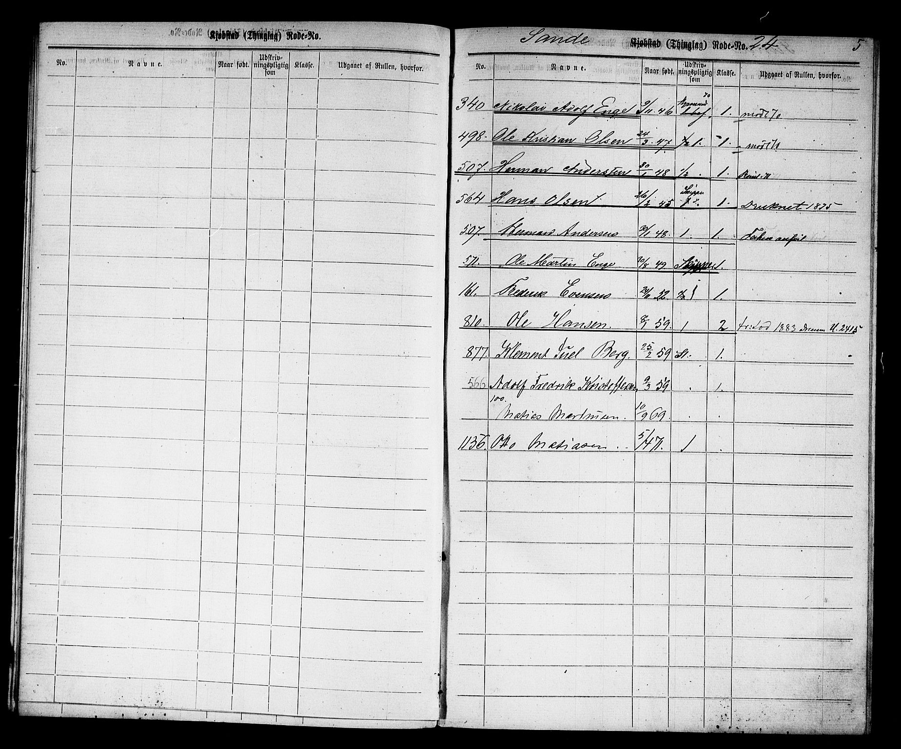 Holmestrand innrulleringskontor, AV/SAKO-A-1151/G/Gb/L0002: Utskrivningsregisterrulle, 1870-1890, s. 10