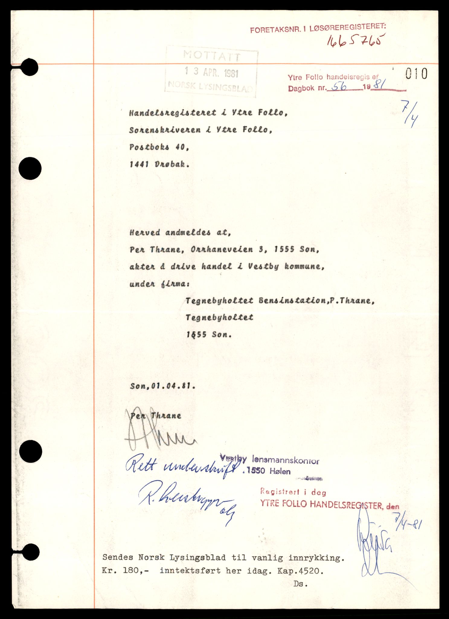 Ytre Follo tingrett, AV/SAT-A-10177/K/Kb/Kba/L0006: Enkeltmannsforetak, T - Å, 1890-1989, s. 3