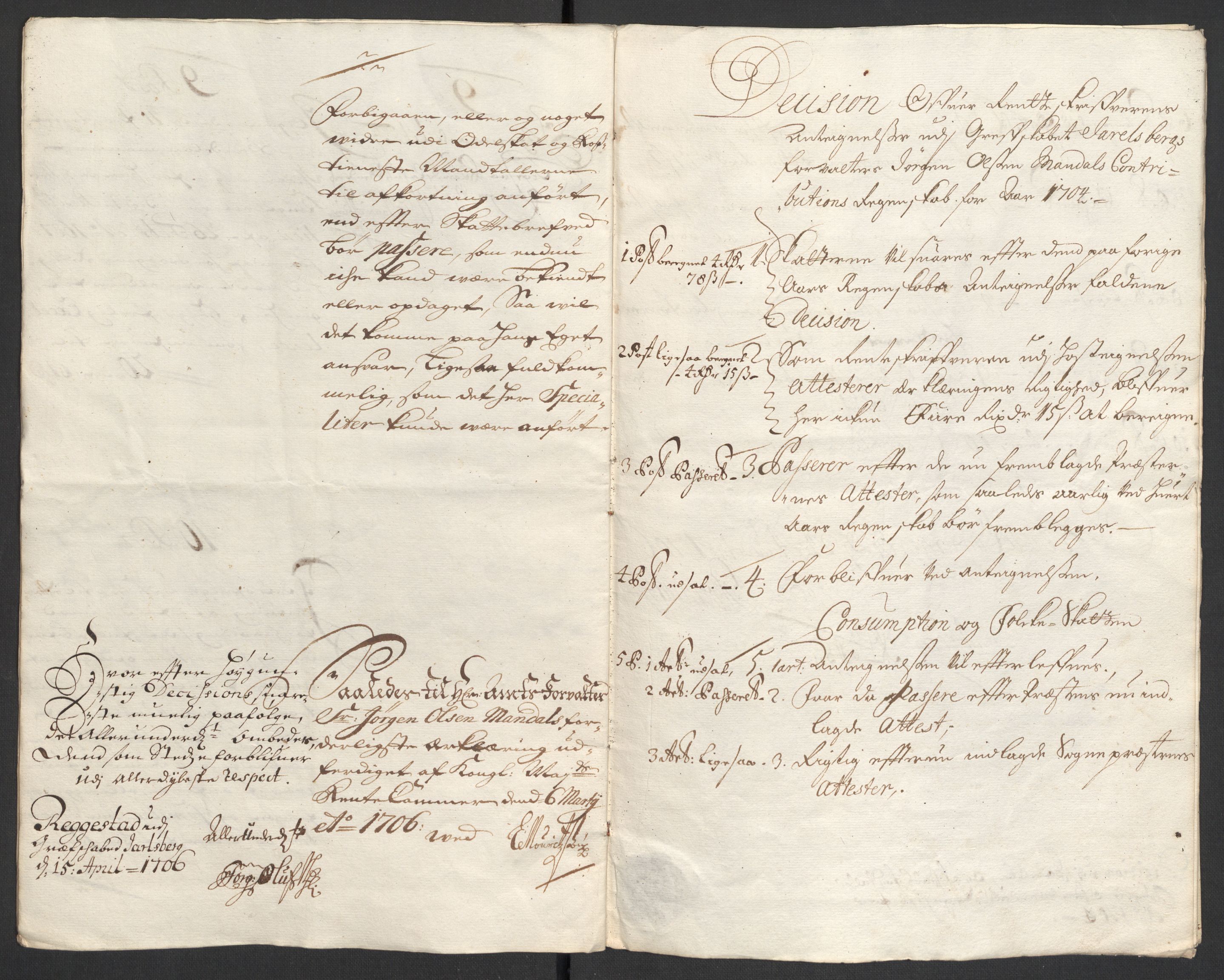 Rentekammeret inntil 1814, Reviderte regnskaper, Fogderegnskap, AV/RA-EA-4092/R32/L1871: Fogderegnskap Jarlsberg grevskap, 1703-1705, s. 355