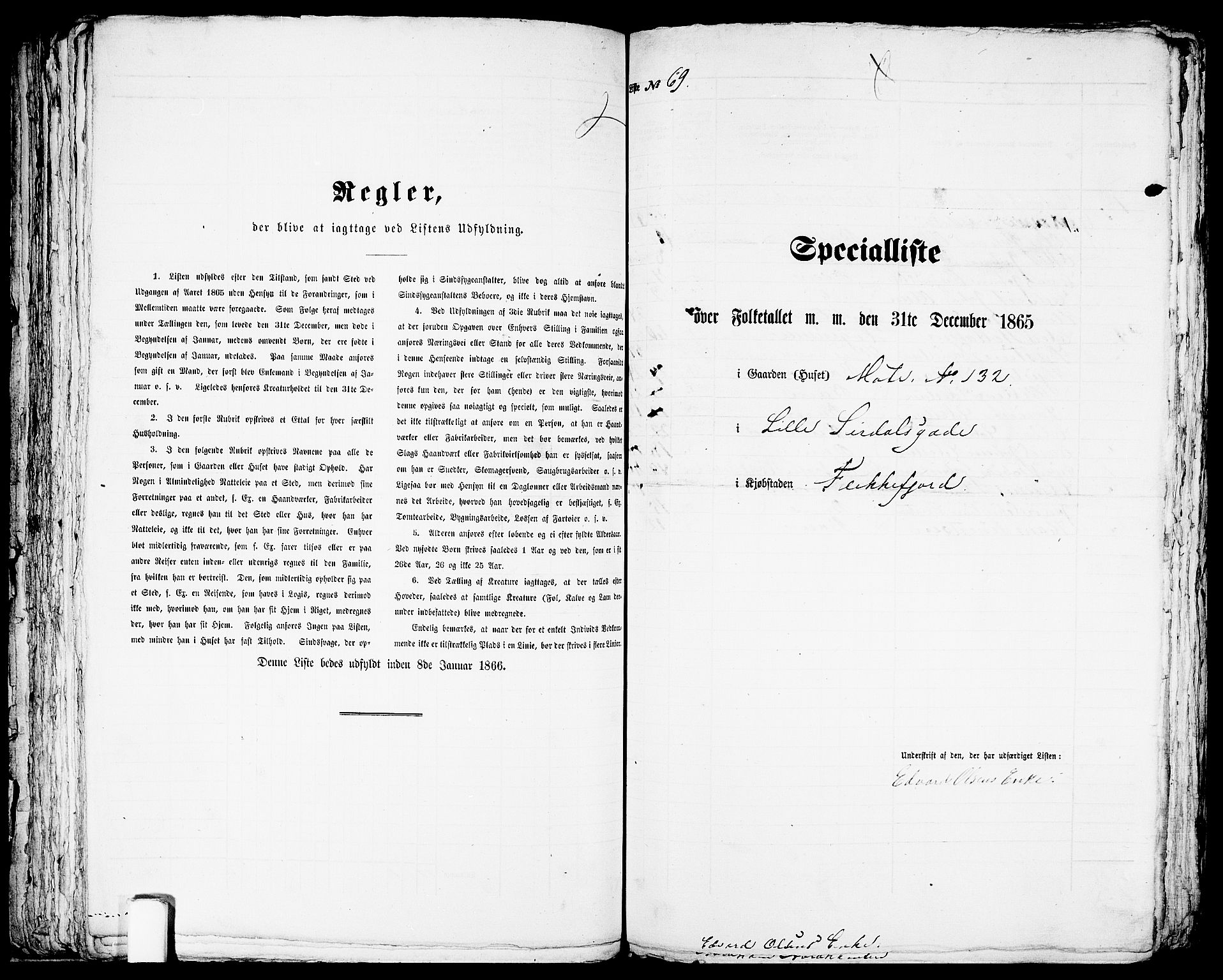 RA, Folketelling 1865 for 1004B Flekkefjord prestegjeld, Flekkefjord kjøpstad, 1865, s. 144