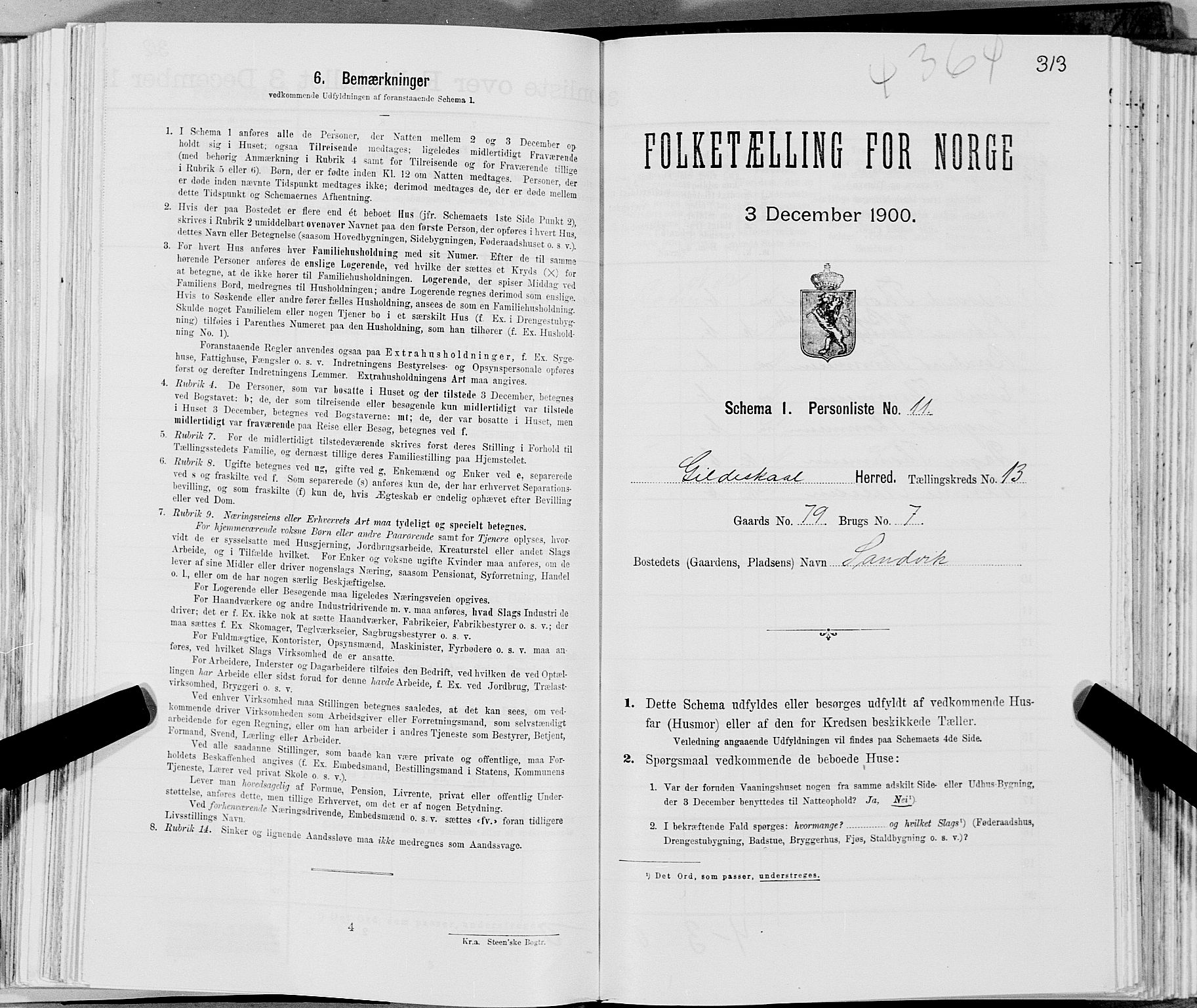 SAT, Folketelling 1900 for 1838 Gildeskål herred, 1900, s. 1296