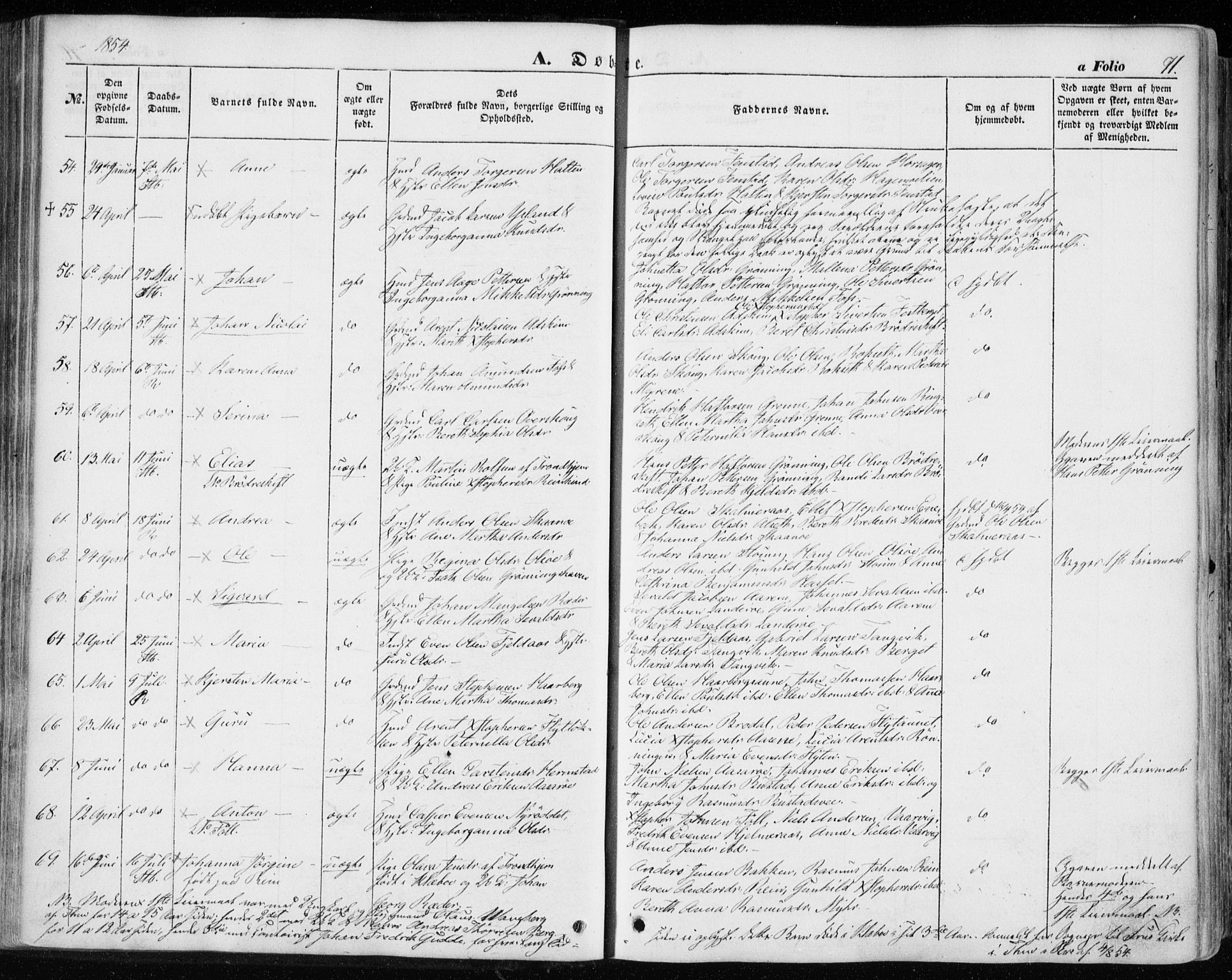 Ministerialprotokoller, klokkerbøker og fødselsregistre - Sør-Trøndelag, SAT/A-1456/646/L0611: Ministerialbok nr. 646A09, 1848-1857, s. 71