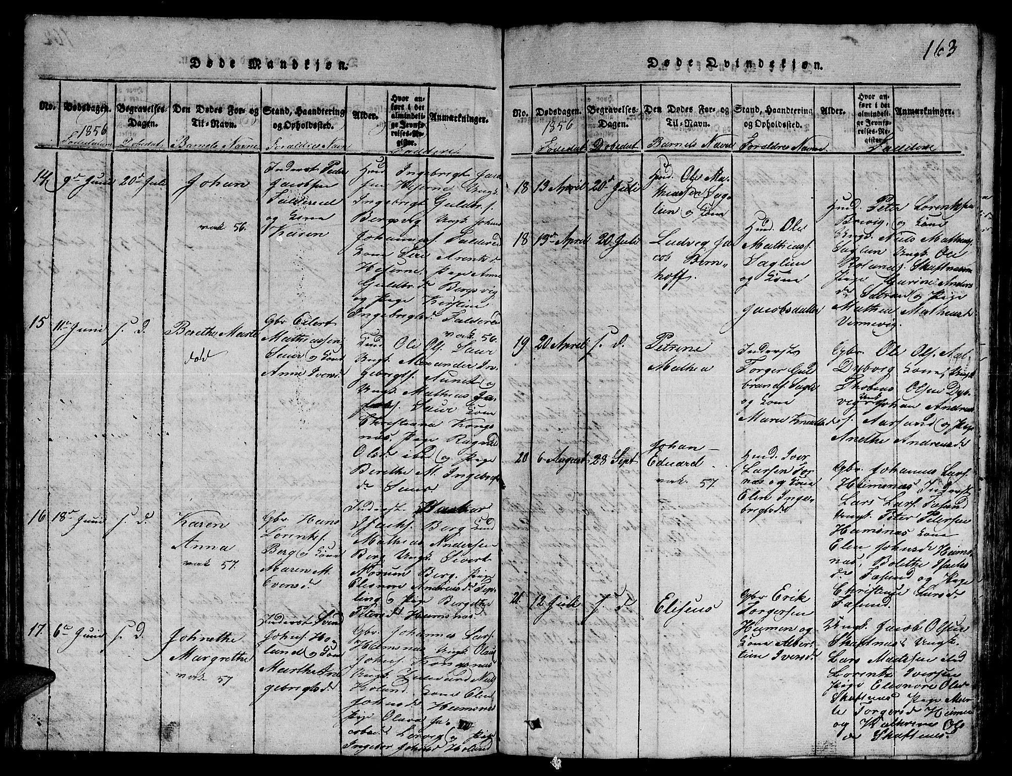 Ministerialprotokoller, klokkerbøker og fødselsregistre - Nord-Trøndelag, SAT/A-1458/780/L0648: Klokkerbok nr. 780C01 /3, 1815-1877, s. 163