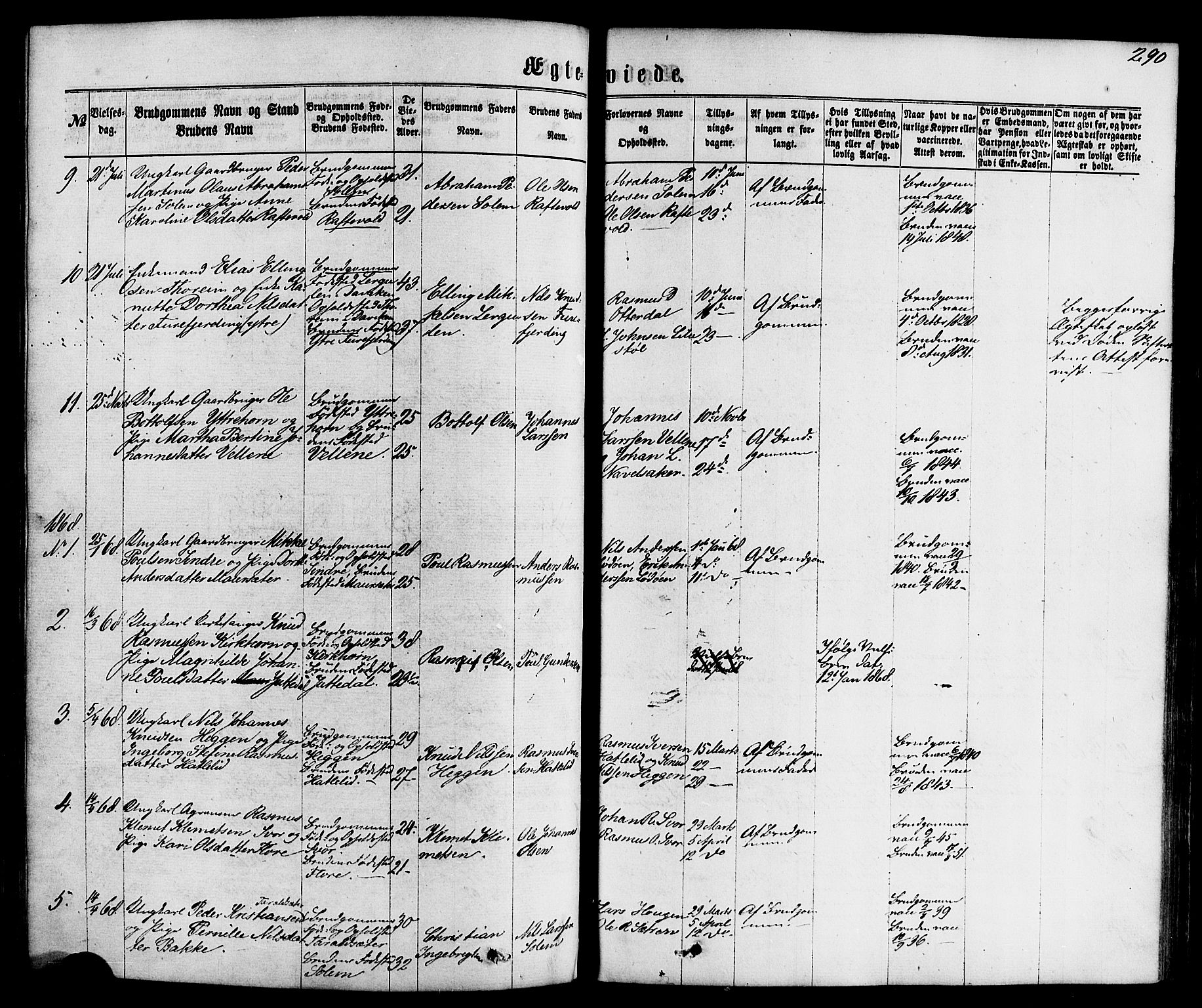 Hornindal sokneprestembete, AV/SAB-A-82401/H/Haa/Haaa/L0002: Ministerialbok nr. A 2, 1867-1884, s. 290