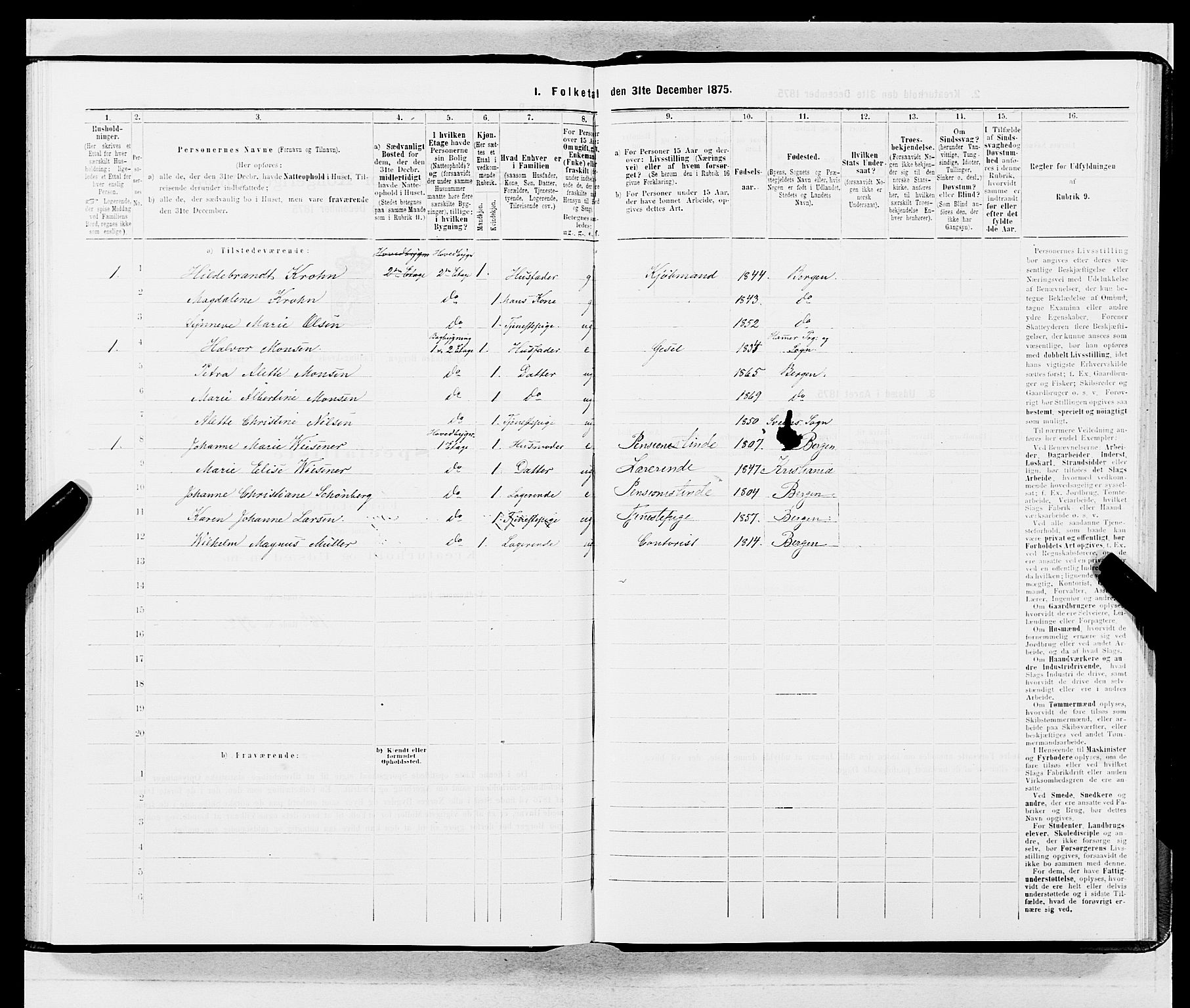 SAB, Folketelling 1875 for 1301 Bergen kjøpstad, 1875, s. 4019