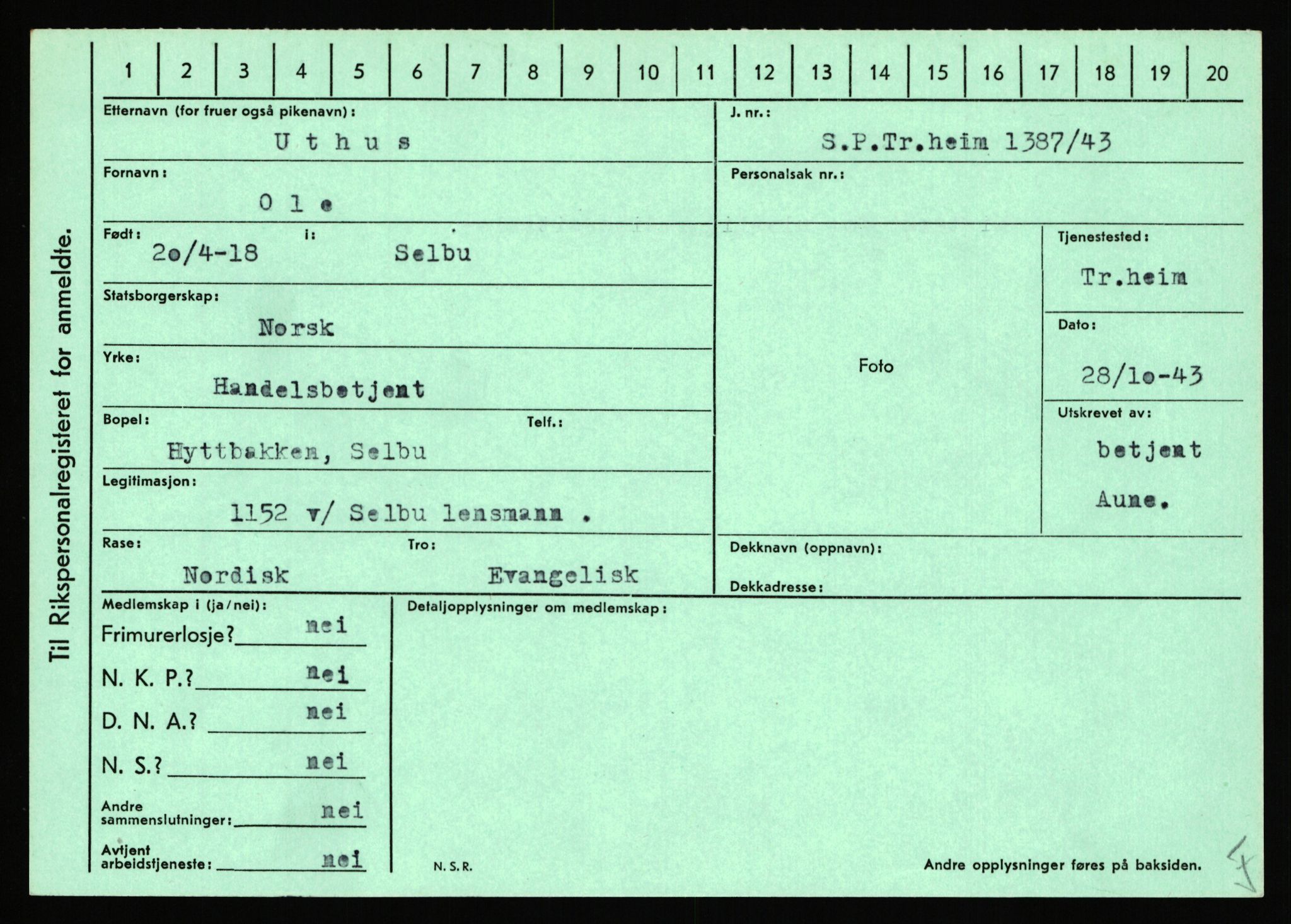 Statspolitiet - Hovedkontoret / Osloavdelingen, AV/RA-S-1329/C/Ca/L0016: Uberg - Øystese, 1943-1945, s. 379