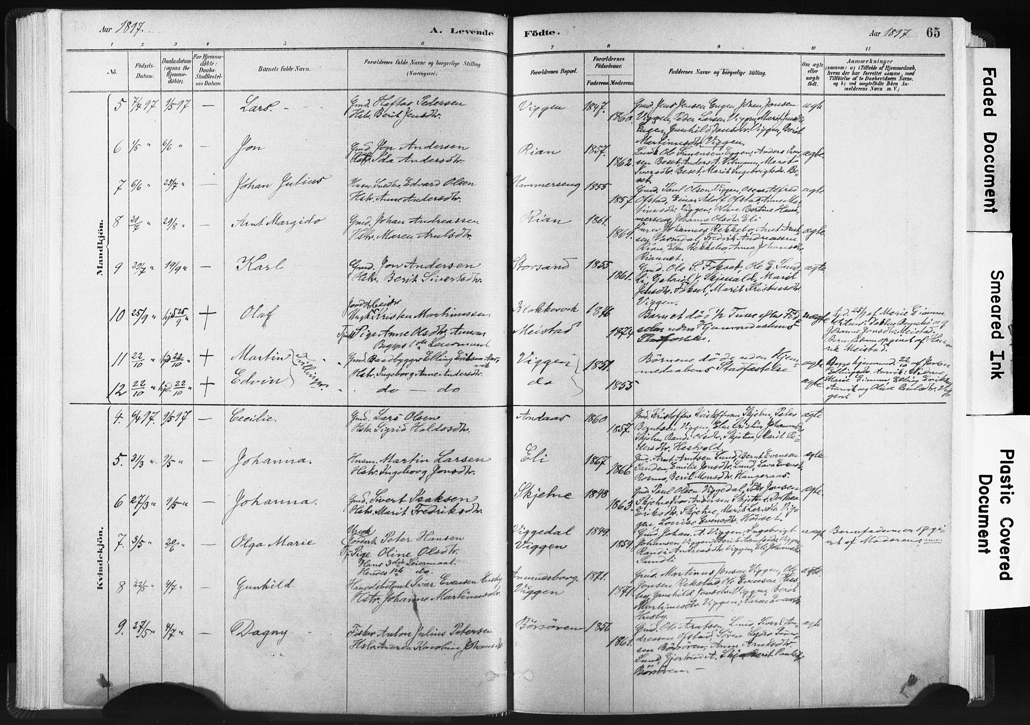 Ministerialprotokoller, klokkerbøker og fødselsregistre - Sør-Trøndelag, SAT/A-1456/665/L0773: Ministerialbok nr. 665A08, 1879-1905, s. 65