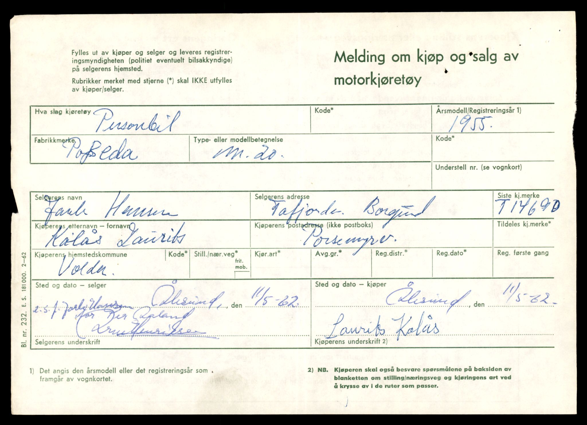 Møre og Romsdal vegkontor - Ålesund trafikkstasjon, AV/SAT-A-4099/F/Fe/L0047: Registreringskort for kjøretøy T 14580 - T 14720, 1927-1998, s. 2547