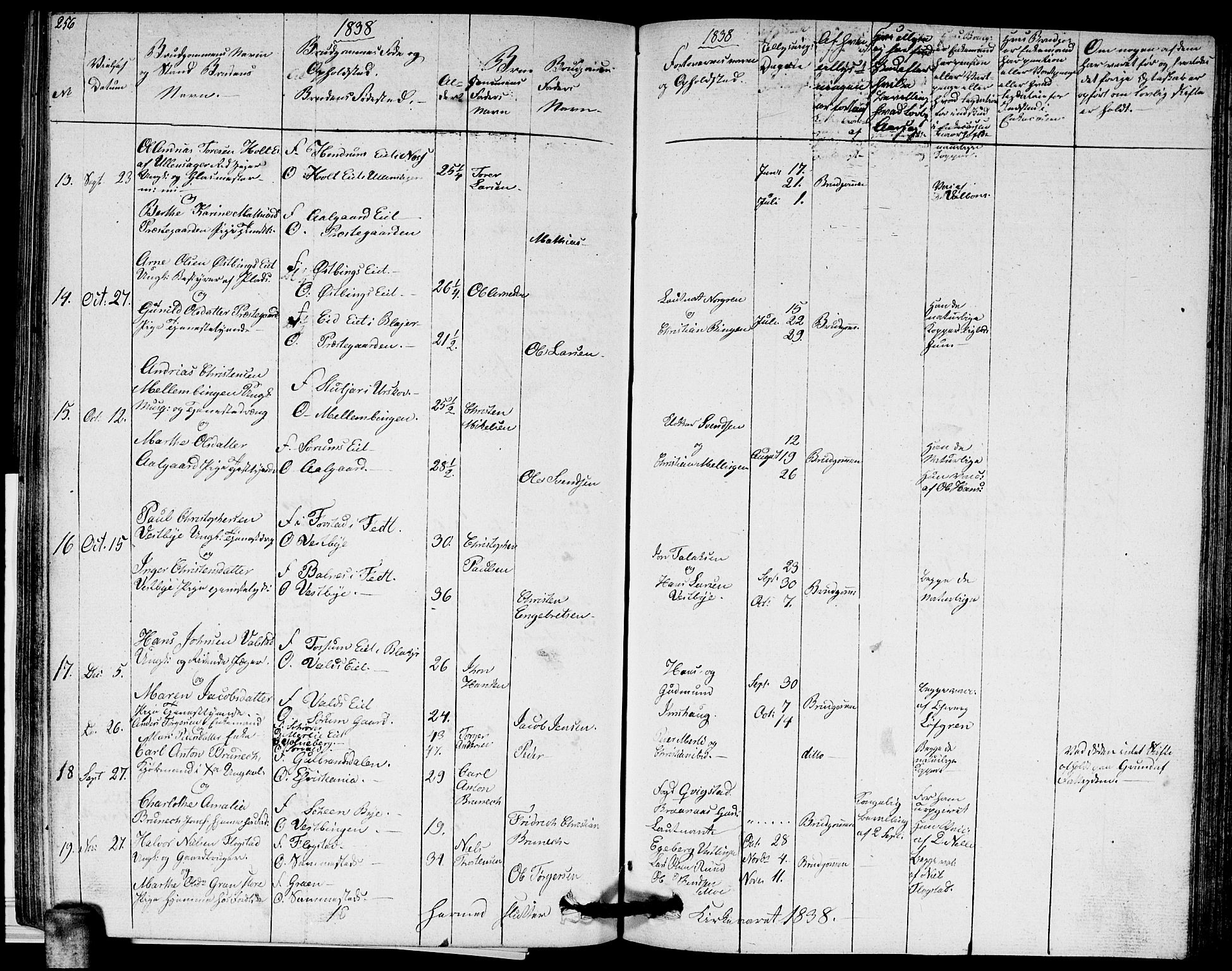 Sørum prestekontor Kirkebøker, AV/SAO-A-10303/G/Ga/L0002: Klokkerbok nr. I 2, 1829-1845, s. 256