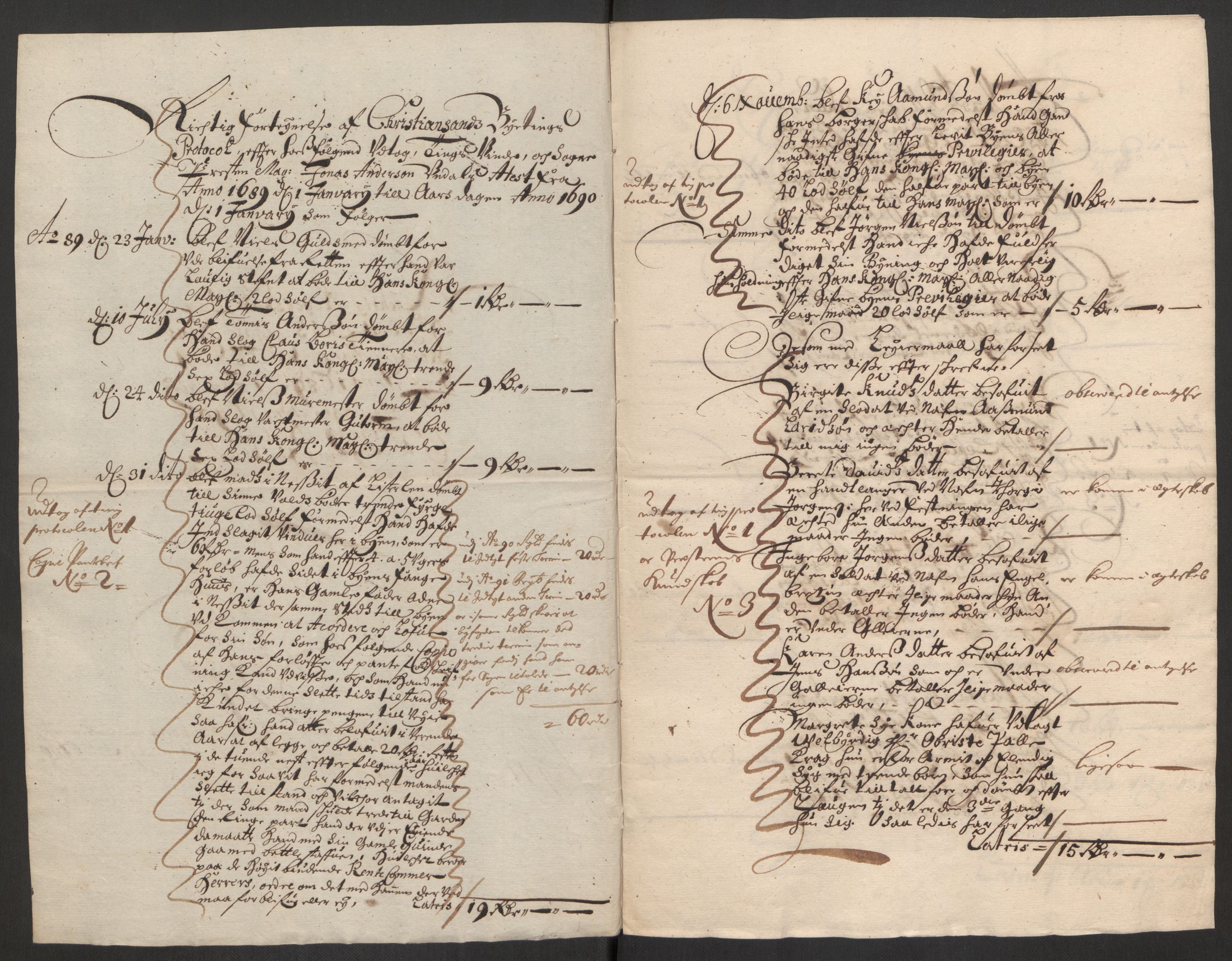 Rentekammeret inntil 1814, Reviderte regnskaper, Byregnskaper, AV/RA-EA-4066/R/Rm/L0285: [M18] Sikt og sakefall, 1681-1718, s. 109