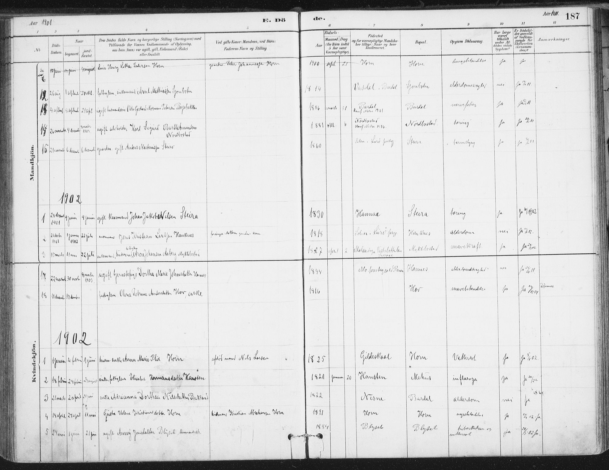 Ministerialprotokoller, klokkerbøker og fødselsregistre - Nordland, SAT/A-1459/838/L0553: Ministerialbok nr. 838A11, 1880-1910, s. 187