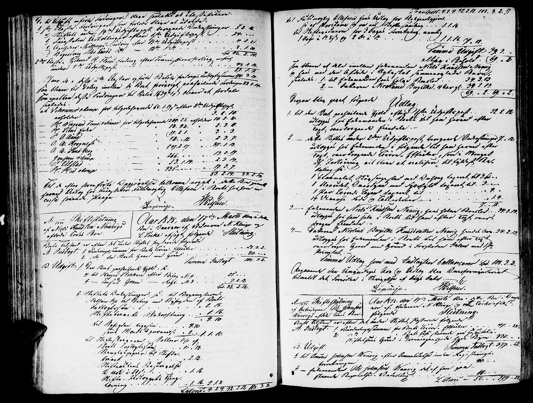Trondheim byfogd, AV/SAT-A-0003/1/3/3A/L0029: Skifteslutningsprotokoll - 18/4-17/3. (m/ register), 1835-1852, s. 97