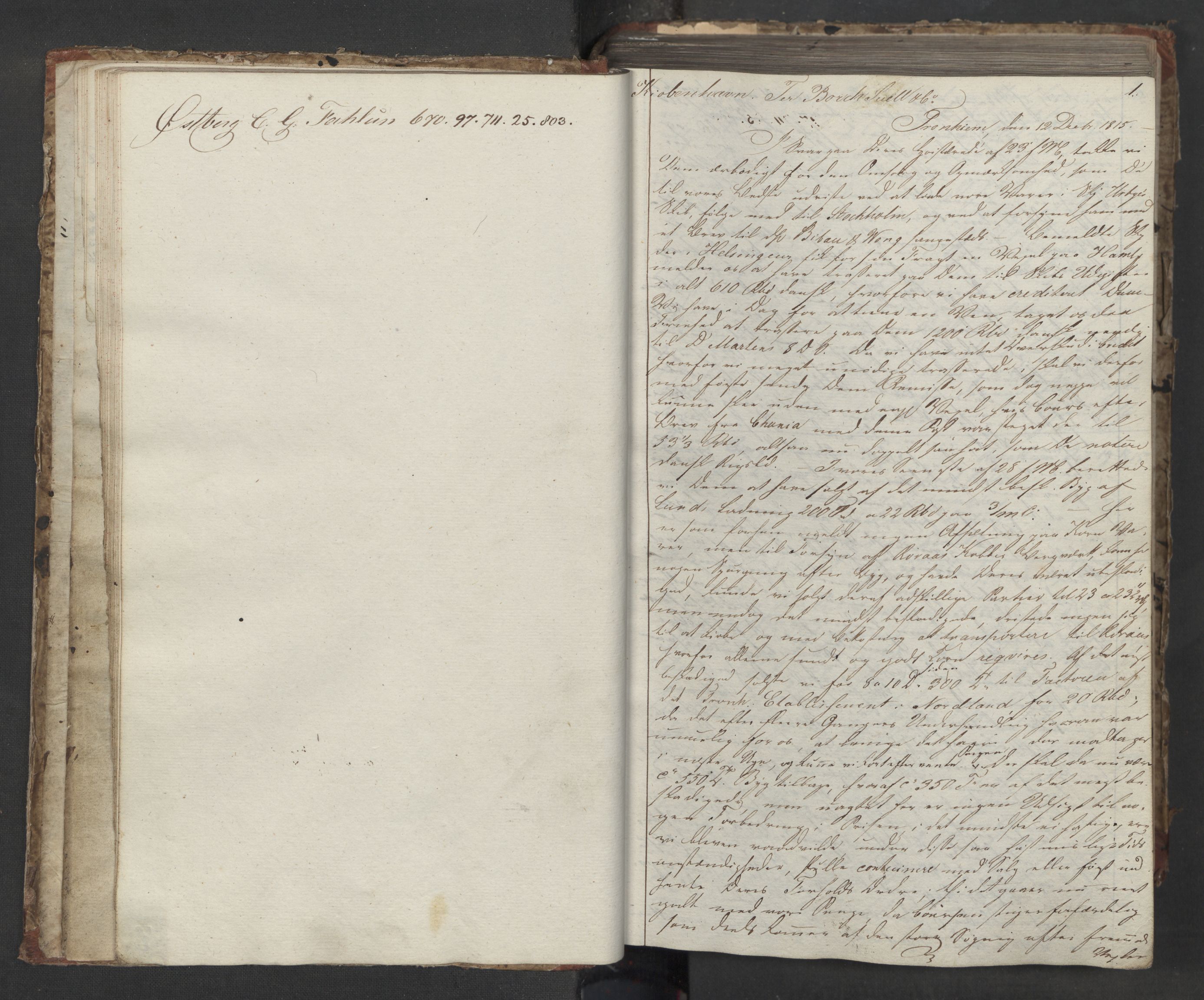 Hoë, Herman & Co, SAT/PA-0280/11/L0013: Kopibok, utenriks, 1815-1821, s. 1