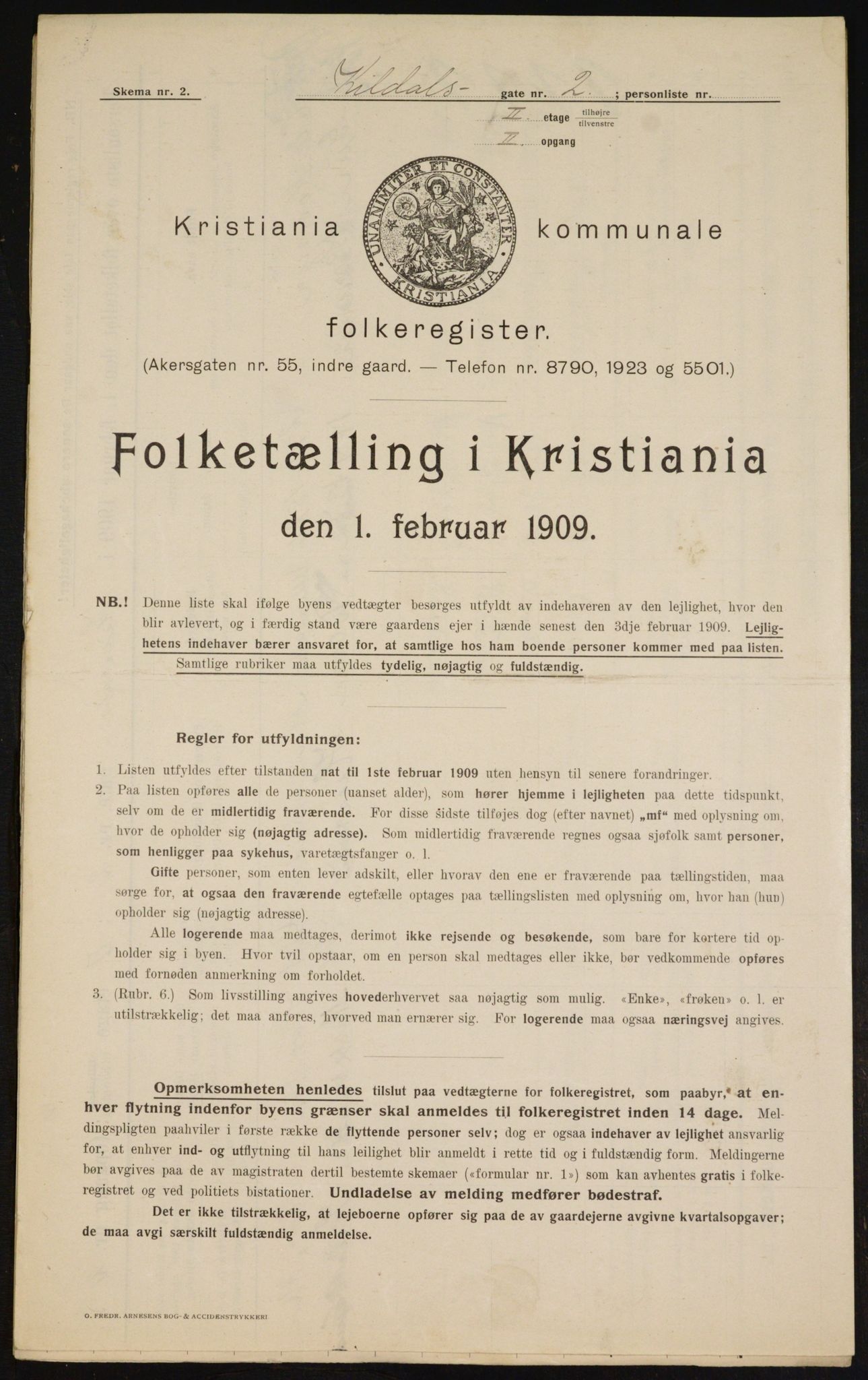 OBA, Kommunal folketelling 1.2.1909 for Kristiania kjøpstad, 1909, s. 68536