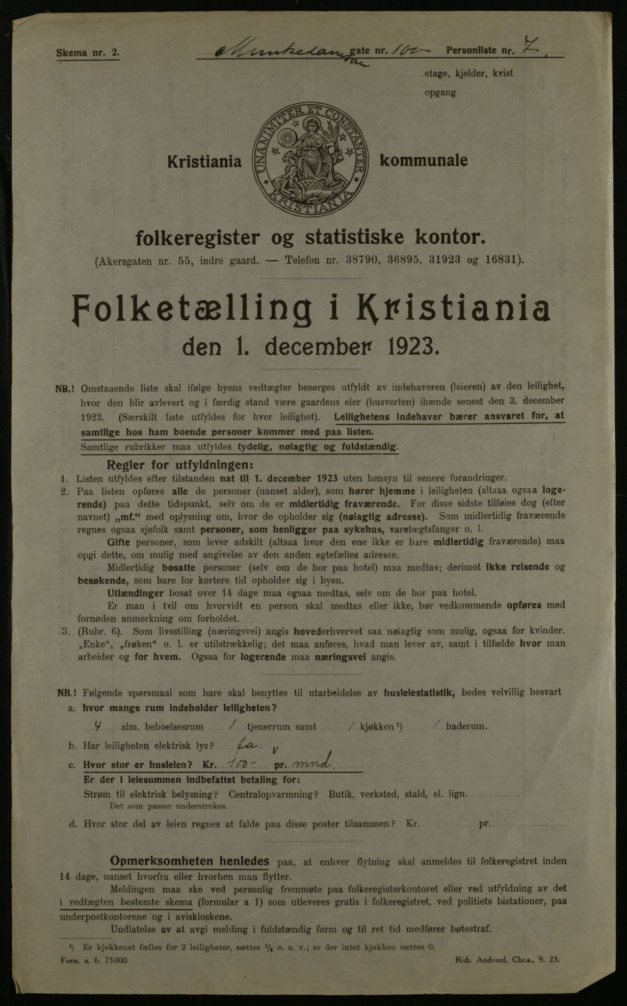 OBA, Kommunal folketelling 1.12.1923 for Kristiania, 1923, s. 74874