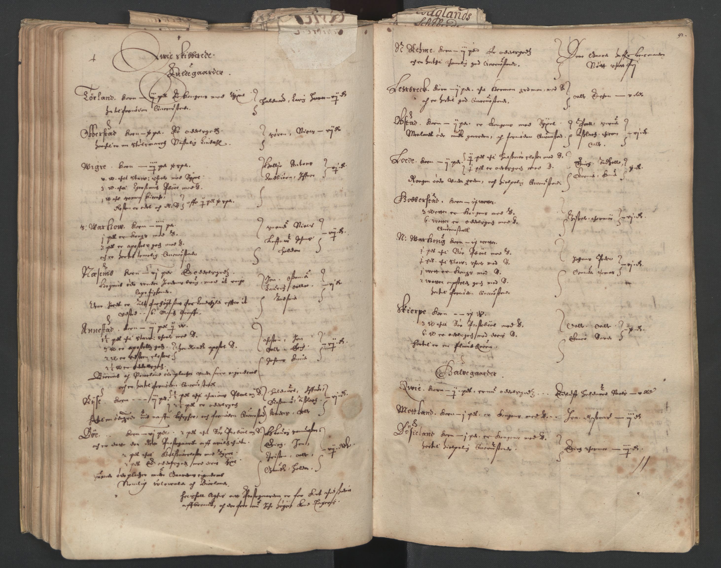 Rentekammeret inntil 1814, Realistisk ordnet avdeling, AV/RA-EA-4070/L/L0023/0001: Stavanger lagdømme: / [A]: Alminnelig jordebok og skattemanntall (6 dalers kontribusjonsskatt), 1661, s. 91b-92a