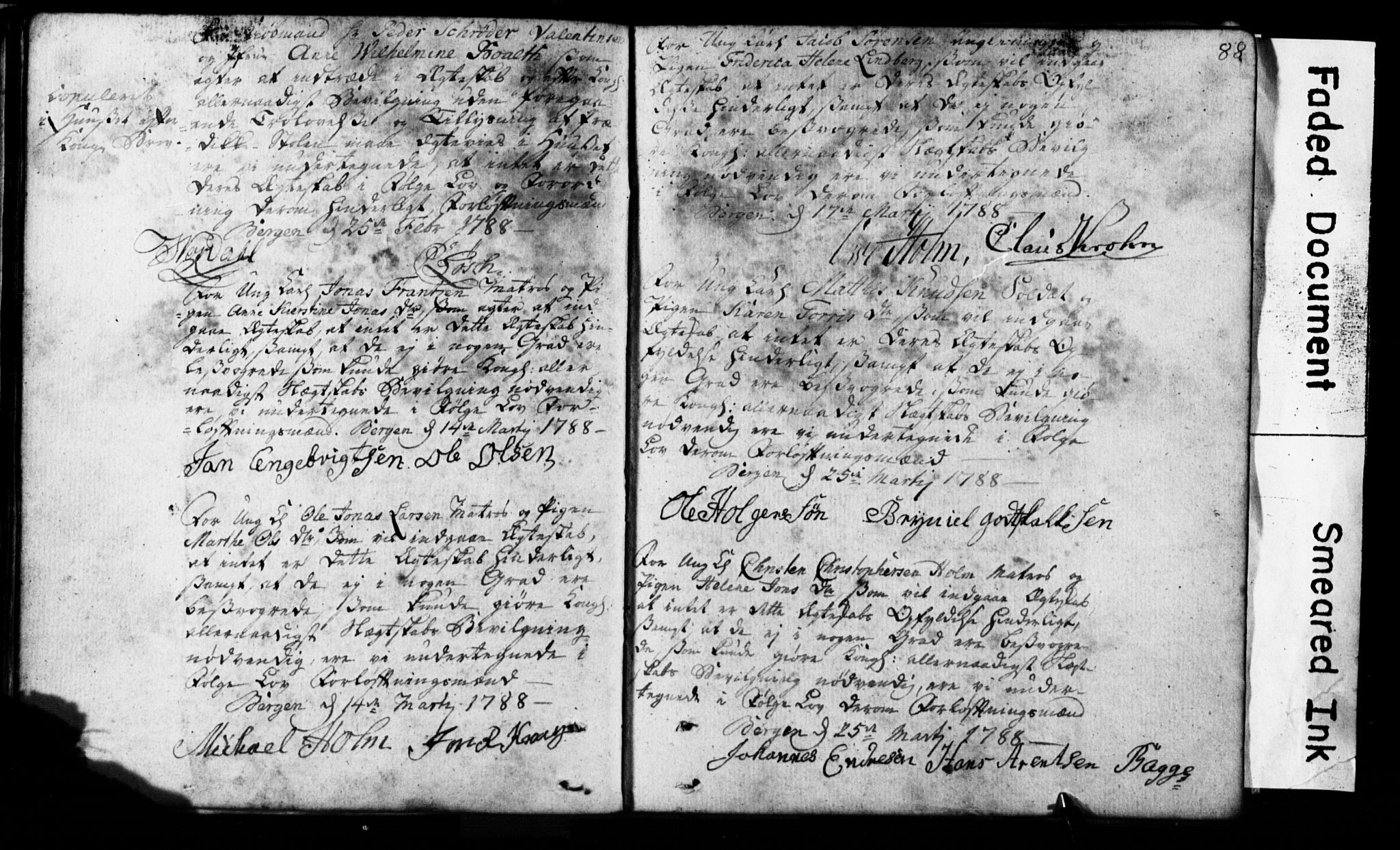 Korskirken sokneprestembete, SAB/A-76101: Forlovererklæringer nr. II.5.1, 1776-1816, s. 88