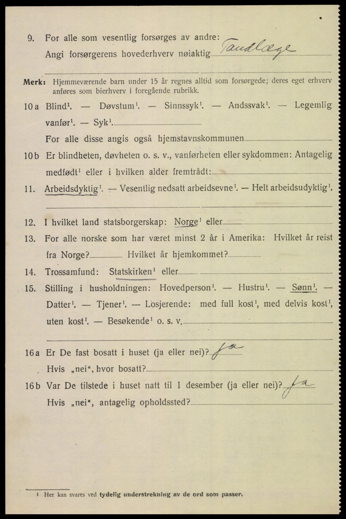 SAK, Folketelling 1920 for 1004 Flekkefjord kjøpstad, 1920, s. 3245