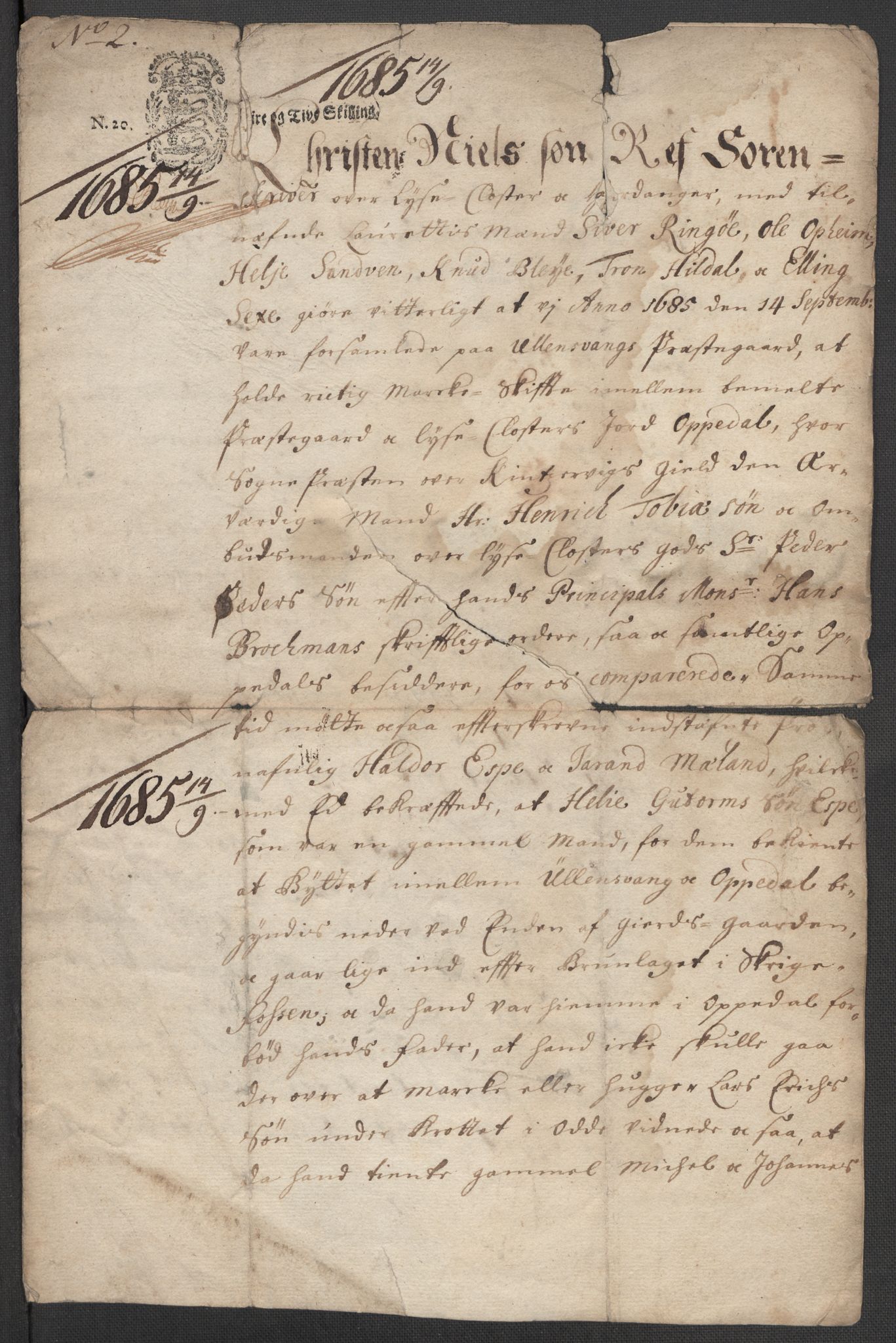 Riksarkivets diplomsamling, AV/RA-EA-5965/F15/L0037: Prestearkiv - Hordaland, 1577-1733, s. 104