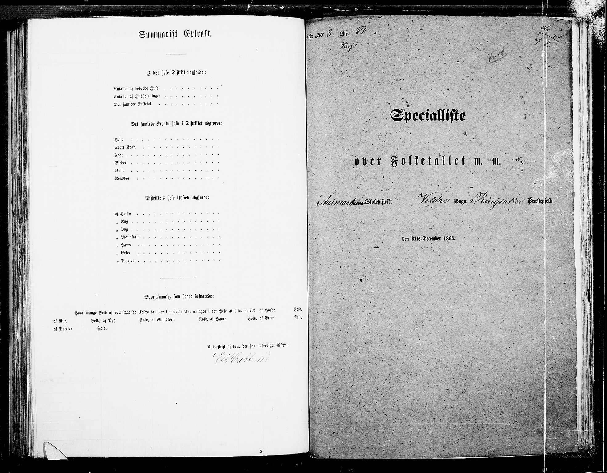 RA, Folketelling 1865 for 0412P Ringsaker prestegjeld, 1865, s. 218
