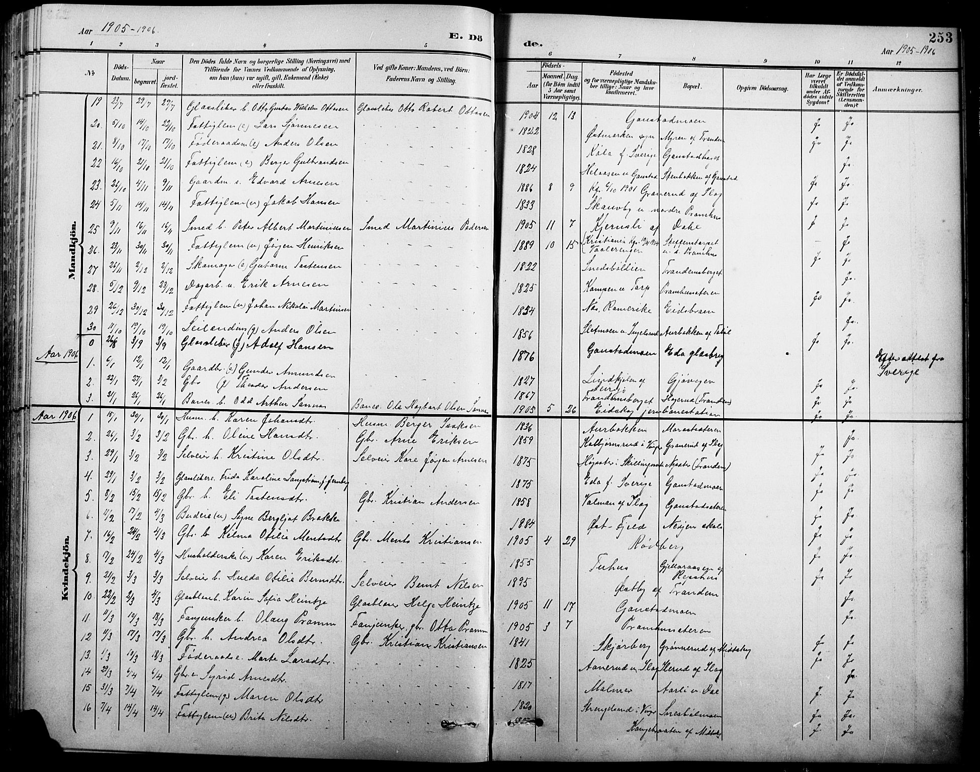 Eidskog prestekontor, AV/SAH-PREST-026/H/Ha/Hab/L0001: Klokkerbok nr. 1, 1895-1917, s. 253