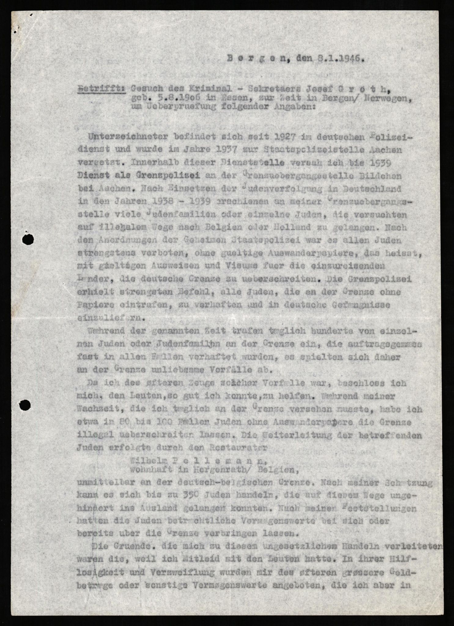 Forsvaret, Forsvarets overkommando II, AV/RA-RAFA-3915/D/Db/L0010: CI Questionaires. Tyske okkupasjonsstyrker i Norge. Tyskere., 1945-1946, s. 357