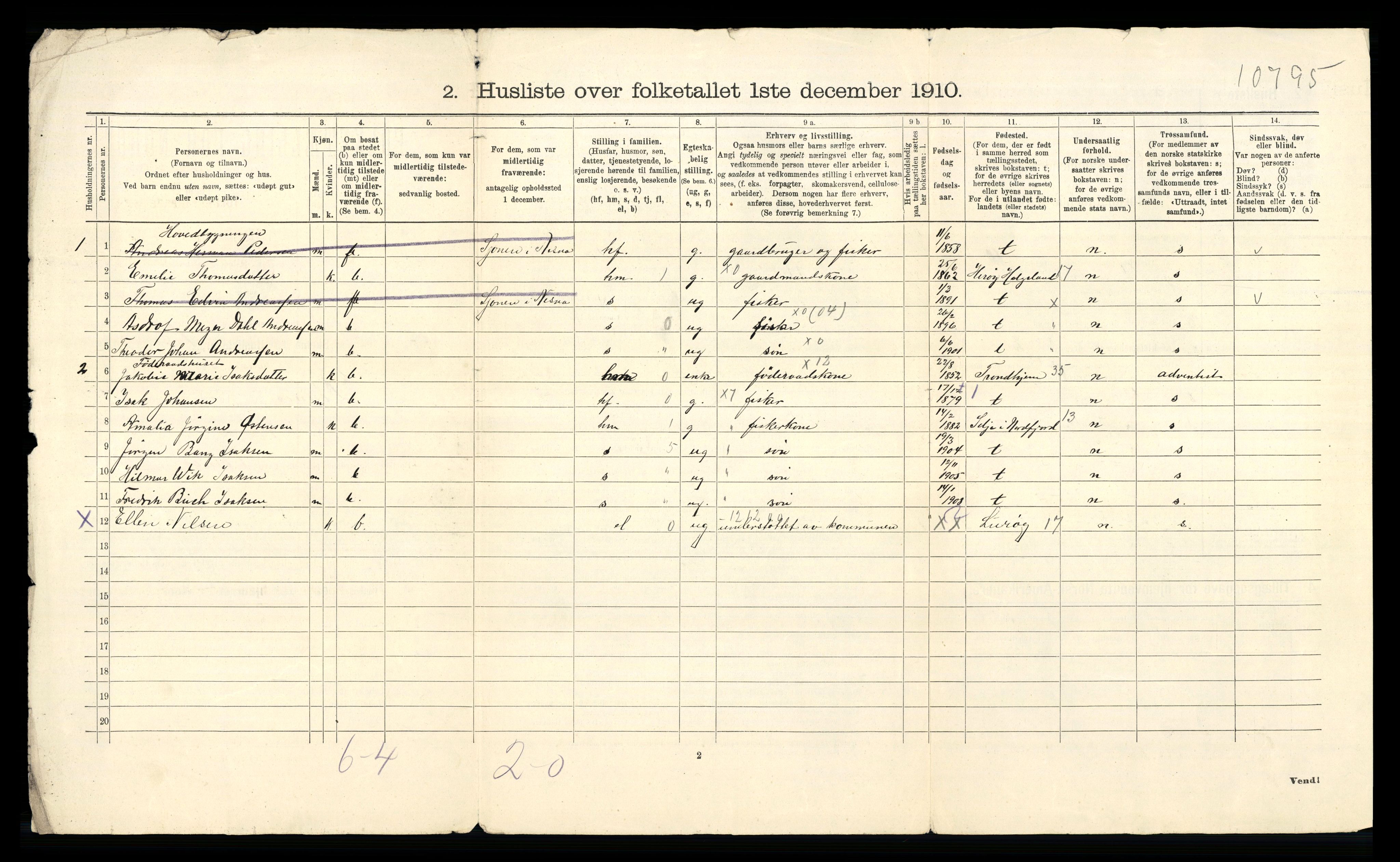 RA, Folketelling 1910 for 1827 Dønnes herred, 1910, s. 27