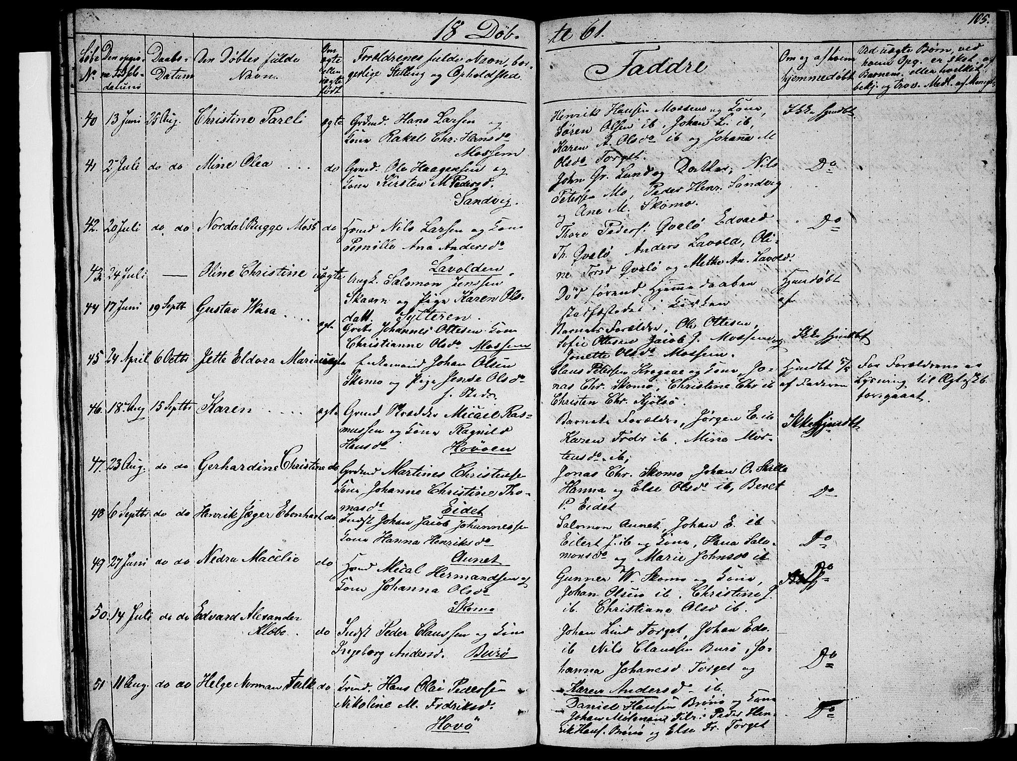 Ministerialprotokoller, klokkerbøker og fødselsregistre - Nordland, AV/SAT-A-1459/813/L0211: Klokkerbok nr. 813C03, 1842-1863, s. 105