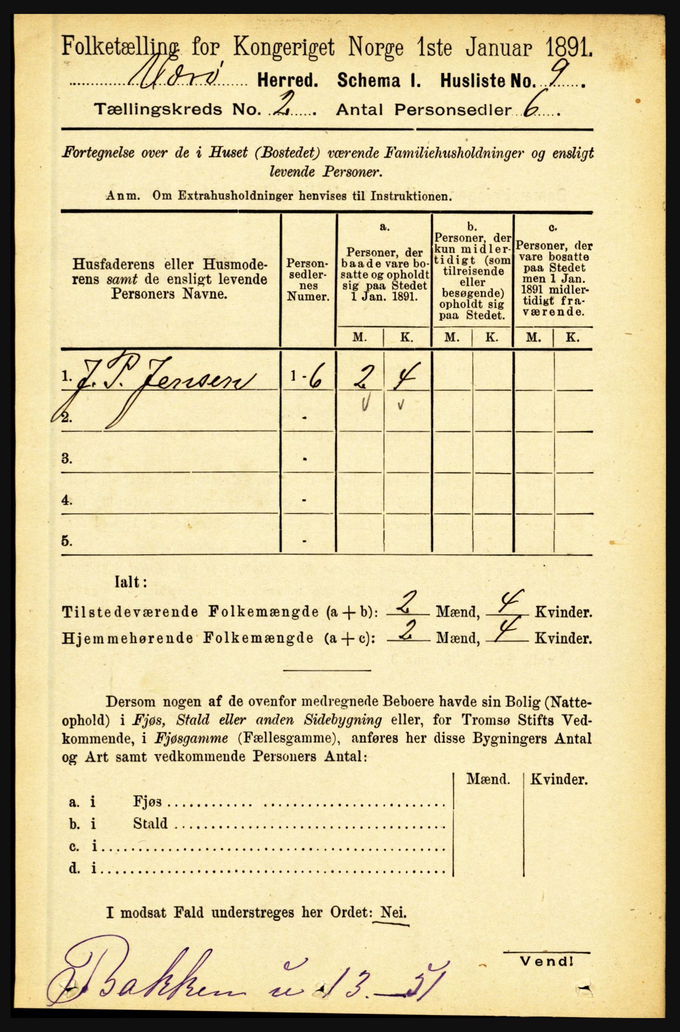 RA, Folketelling 1891 for 1857 Værøy herred, 1891, s. 268