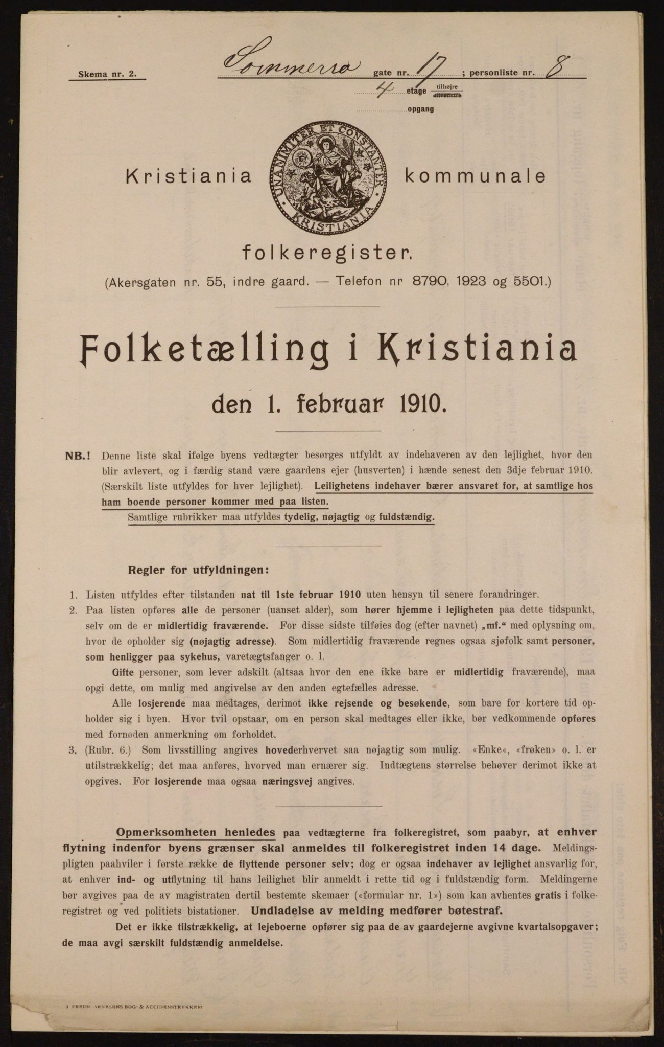 OBA, Kommunal folketelling 1.2.1910 for Kristiania, 1910, s. 95053