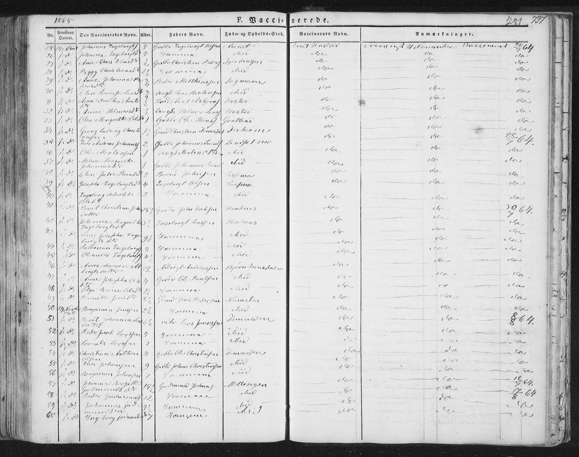Ministerialprotokoller, klokkerbøker og fødselsregistre - Nord-Trøndelag, SAT/A-1458/758/L0513: Ministerialbok nr. 758A02 /1, 1839-1868, s. 281