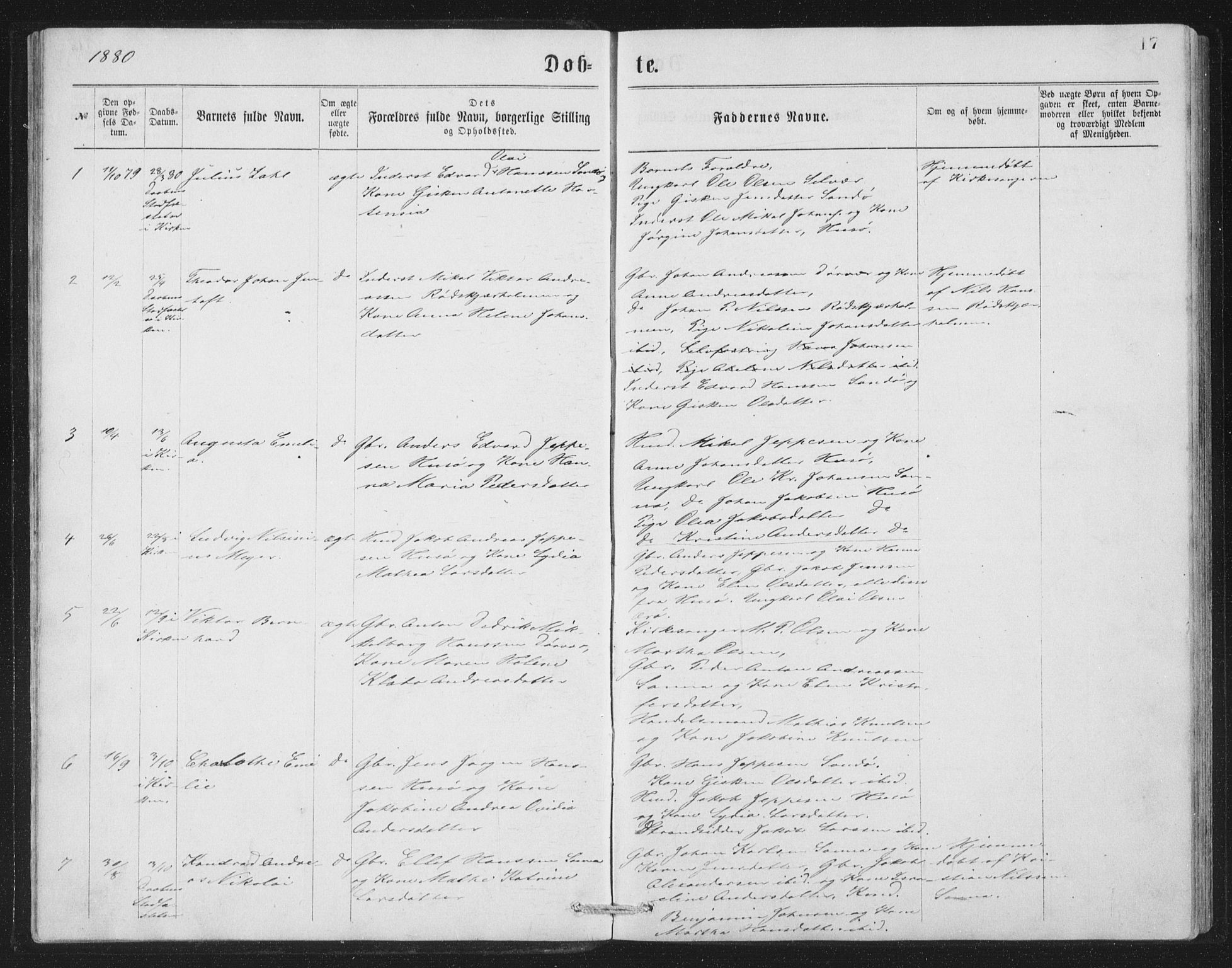 Ministerialprotokoller, klokkerbøker og fødselsregistre - Nordland, SAT/A-1459/840/L0582: Klokkerbok nr. 840C02, 1874-1900, s. 17