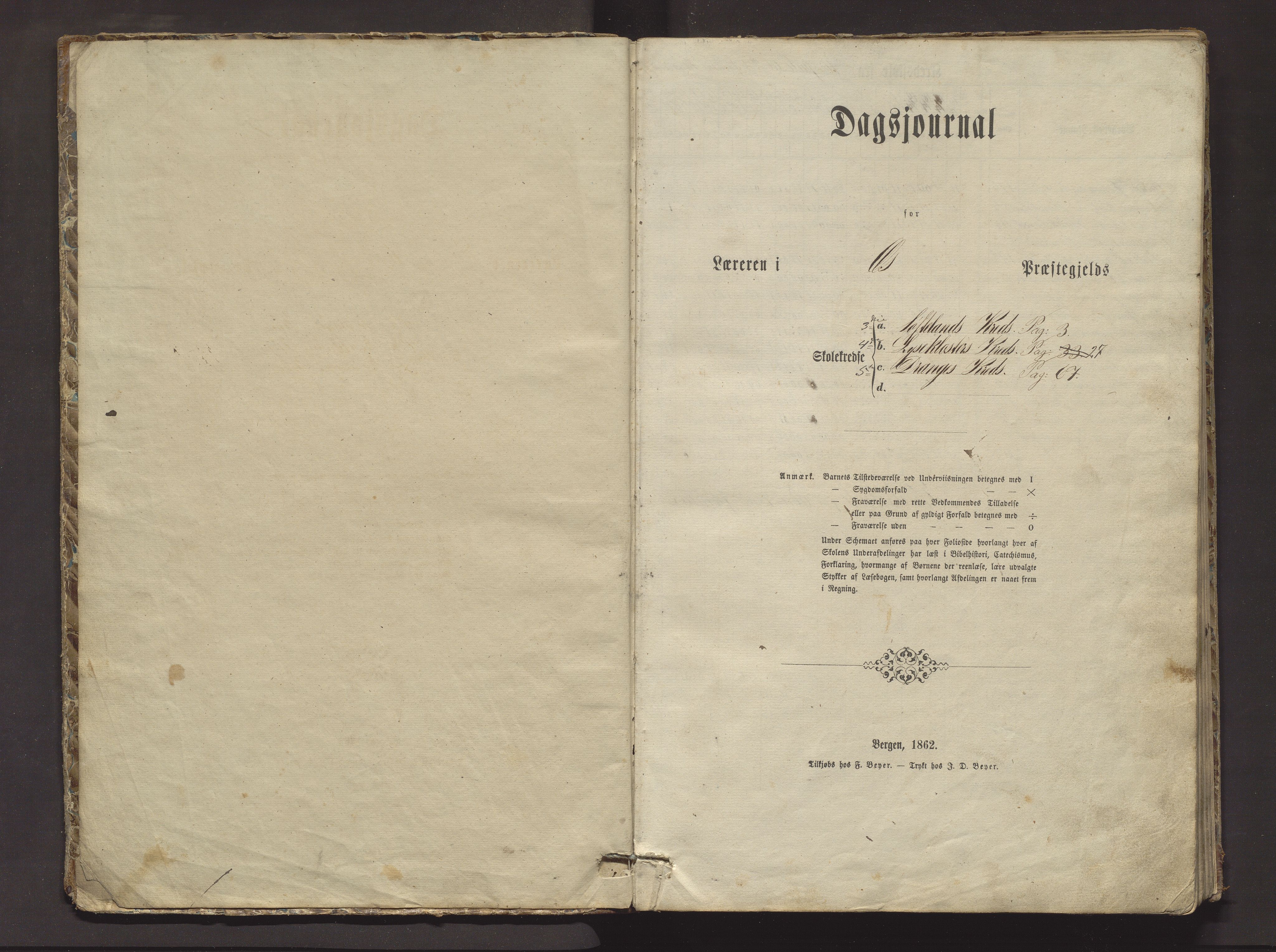 Os sokneprestembete, AV/SAB-A-99929/J/Jb/Jbb/L0003: Dagsjournal for læraren i Os prestegjeld, 3., 4. og 5. skuledistrikt, 1862-1875