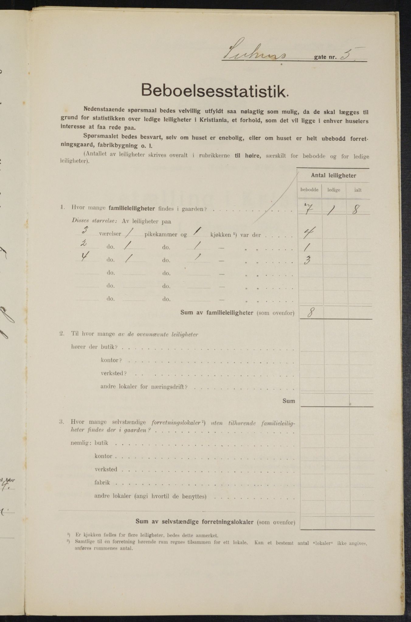 OBA, Kommunal folketelling 1.2.1914 for Kristiania, 1914, s. 105292