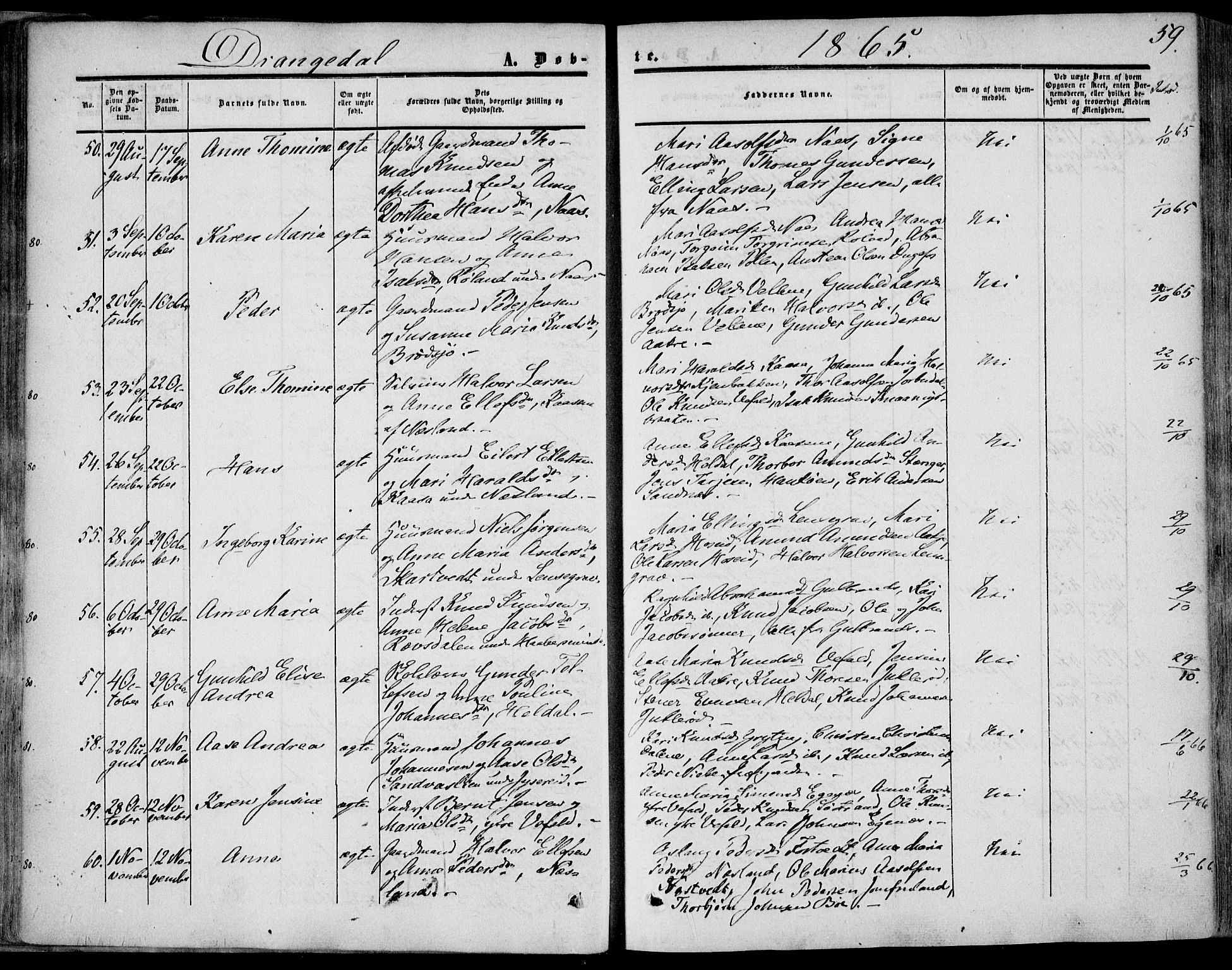 Drangedal kirkebøker, AV/SAKO-A-258/F/Fa/L0008: Ministerialbok nr. 8, 1857-1871, s. 59