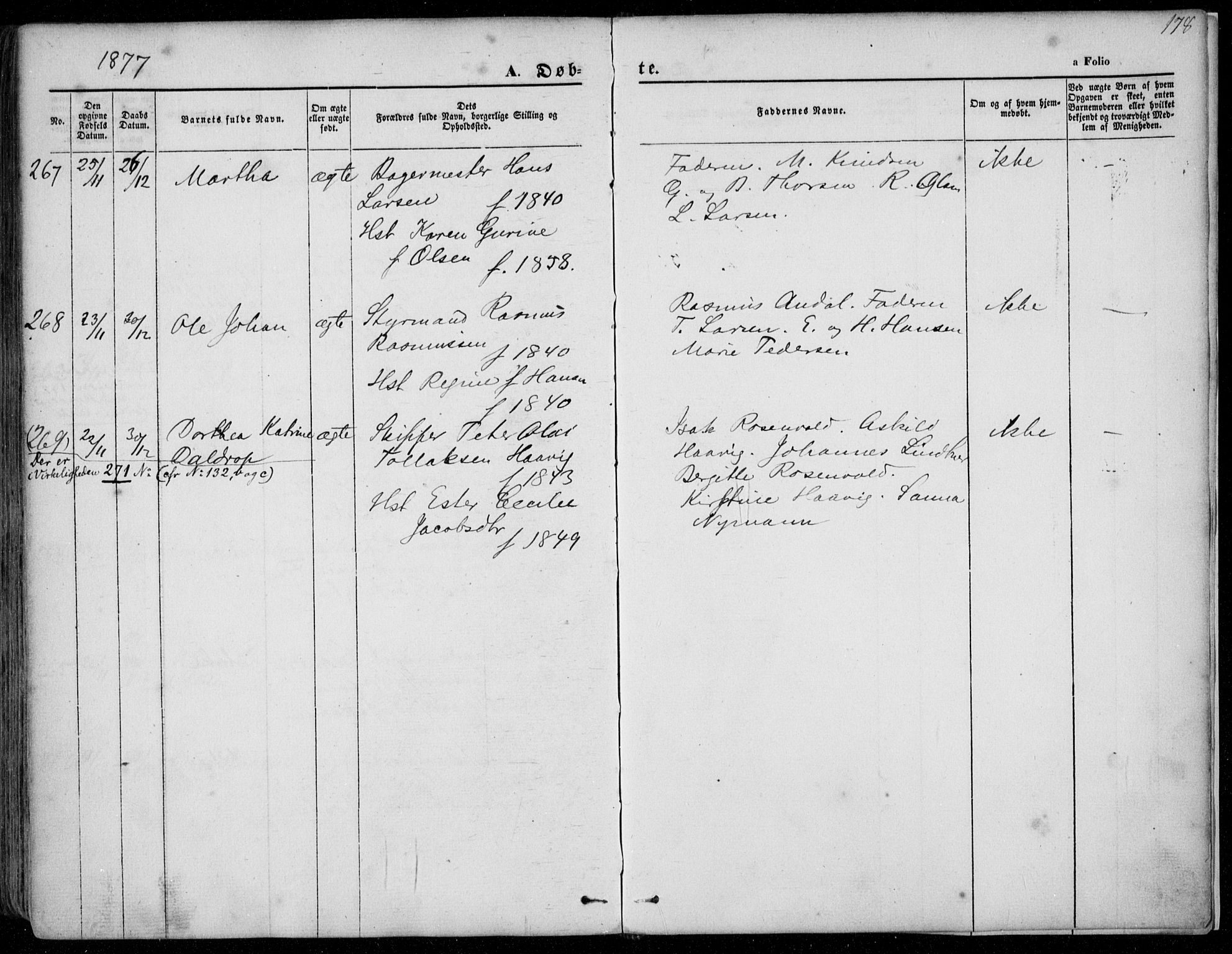 Domkirken sokneprestkontor, SAST/A-101812/001/30/30BA/L0022: Ministerialbok nr. A 21, 1868-1877, s. 178