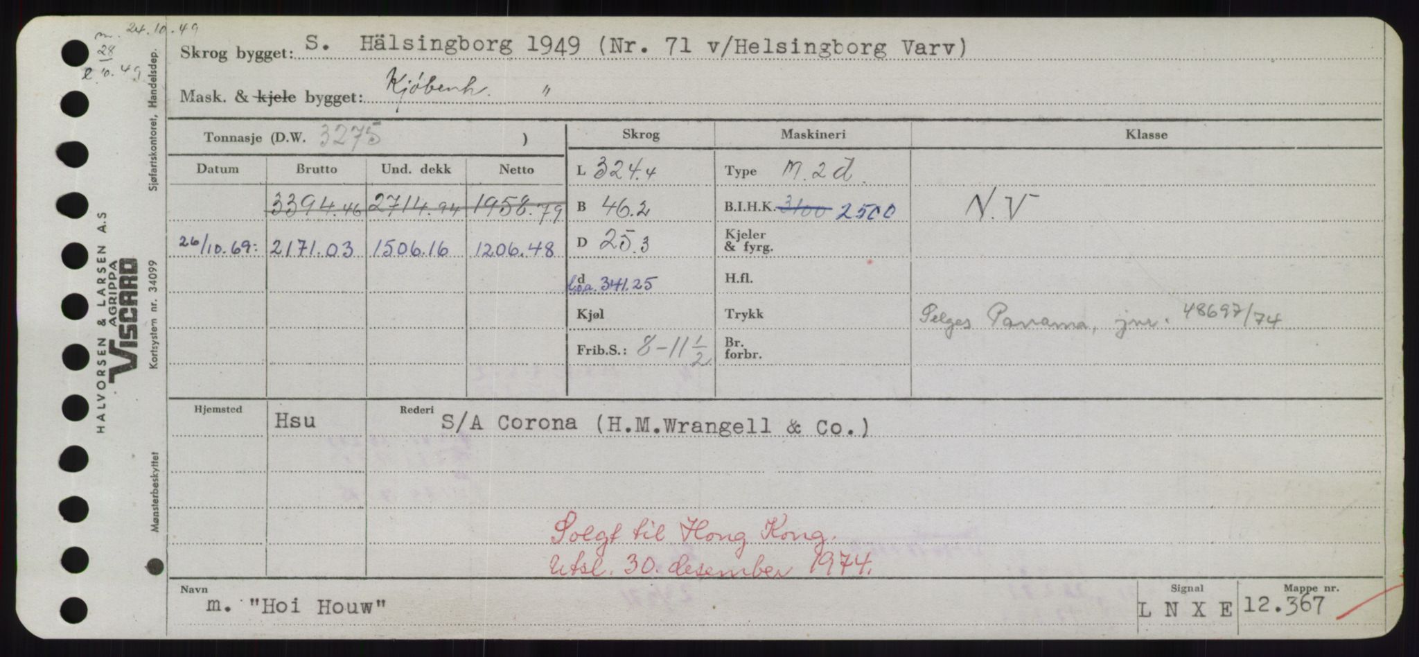 Sjøfartsdirektoratet med forløpere, Skipsmålingen, RA/S-1627/H/Hd/L0016: Fartøy, Hid-Holg, s. 157