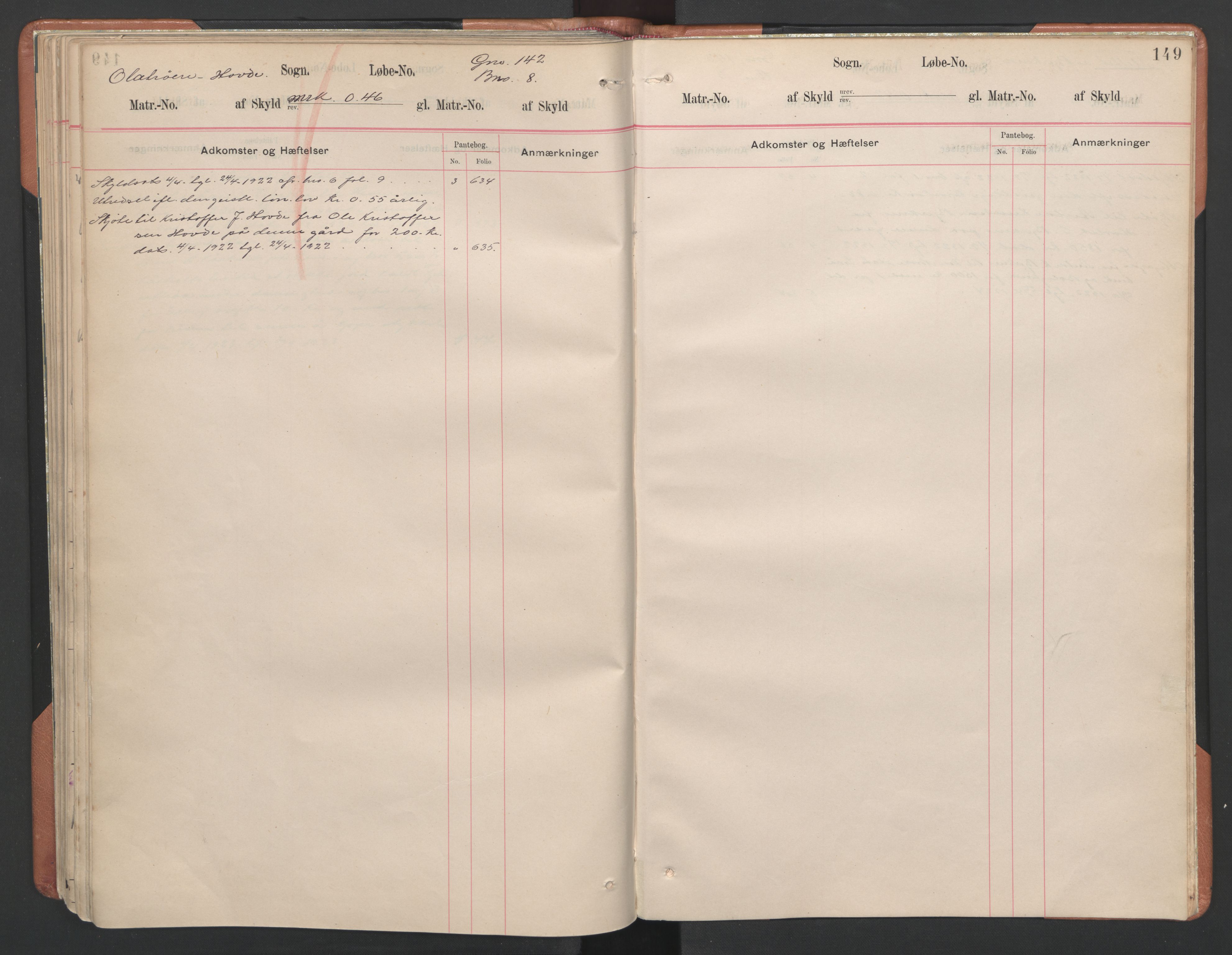 Hitra sorenskriveri, AV/SAT-A-0018/2/2A/L0026: Panteregister nr. 26, s. 149