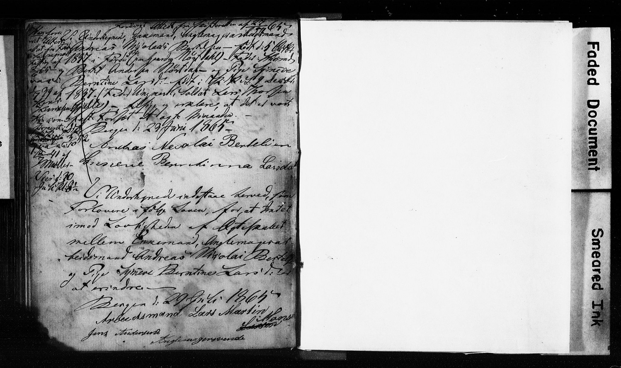 Korskirken sokneprestembete, AV/SAB-A-76101: Forlovererklæringer nr. II.5.2, 1859-1865