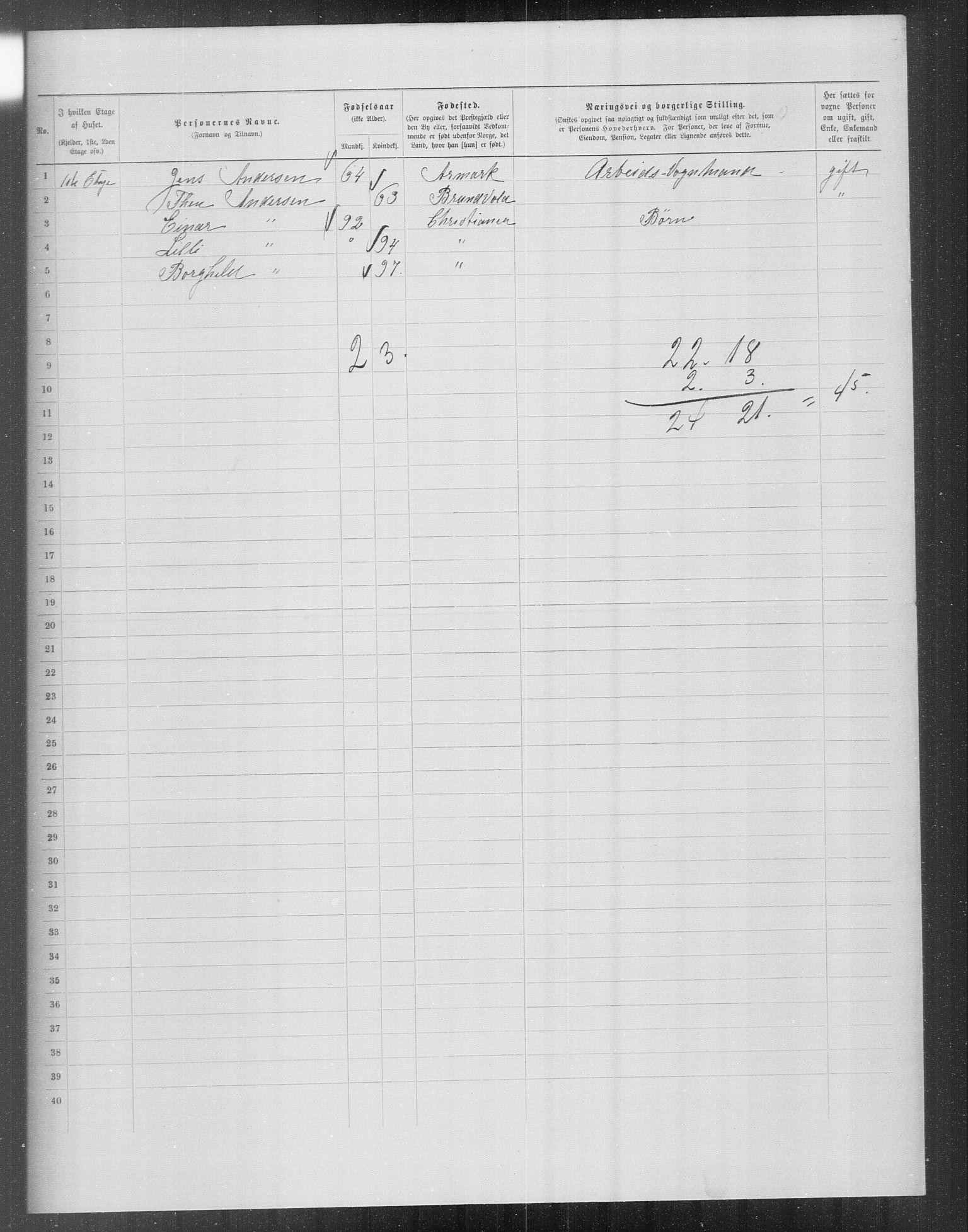 OBA, Kommunal folketelling 31.12.1899 for Kristiania kjøpstad, 1899, s. 14030