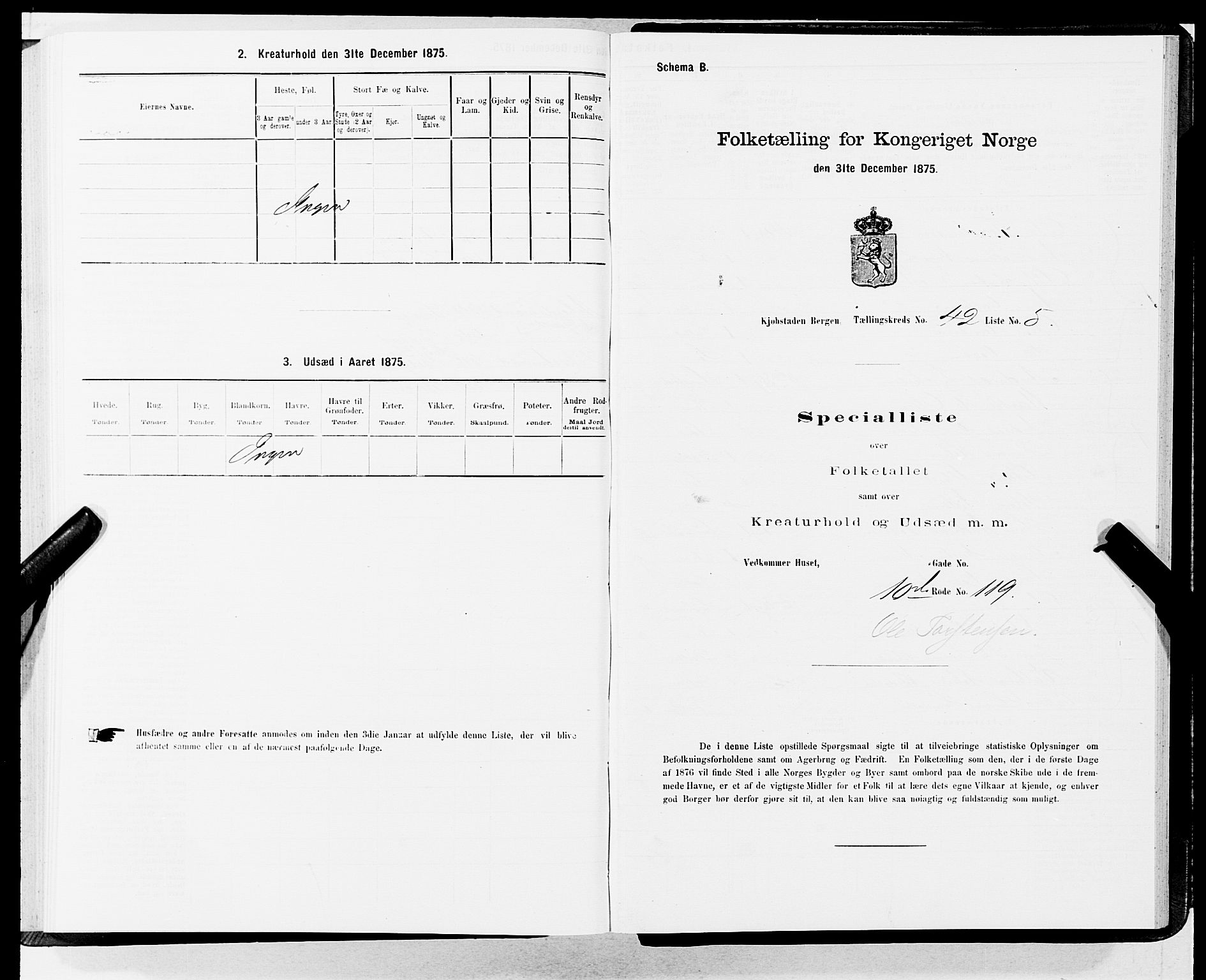 SAB, Folketelling 1875 for 1301 Bergen kjøpstad, 1875, s. 2184