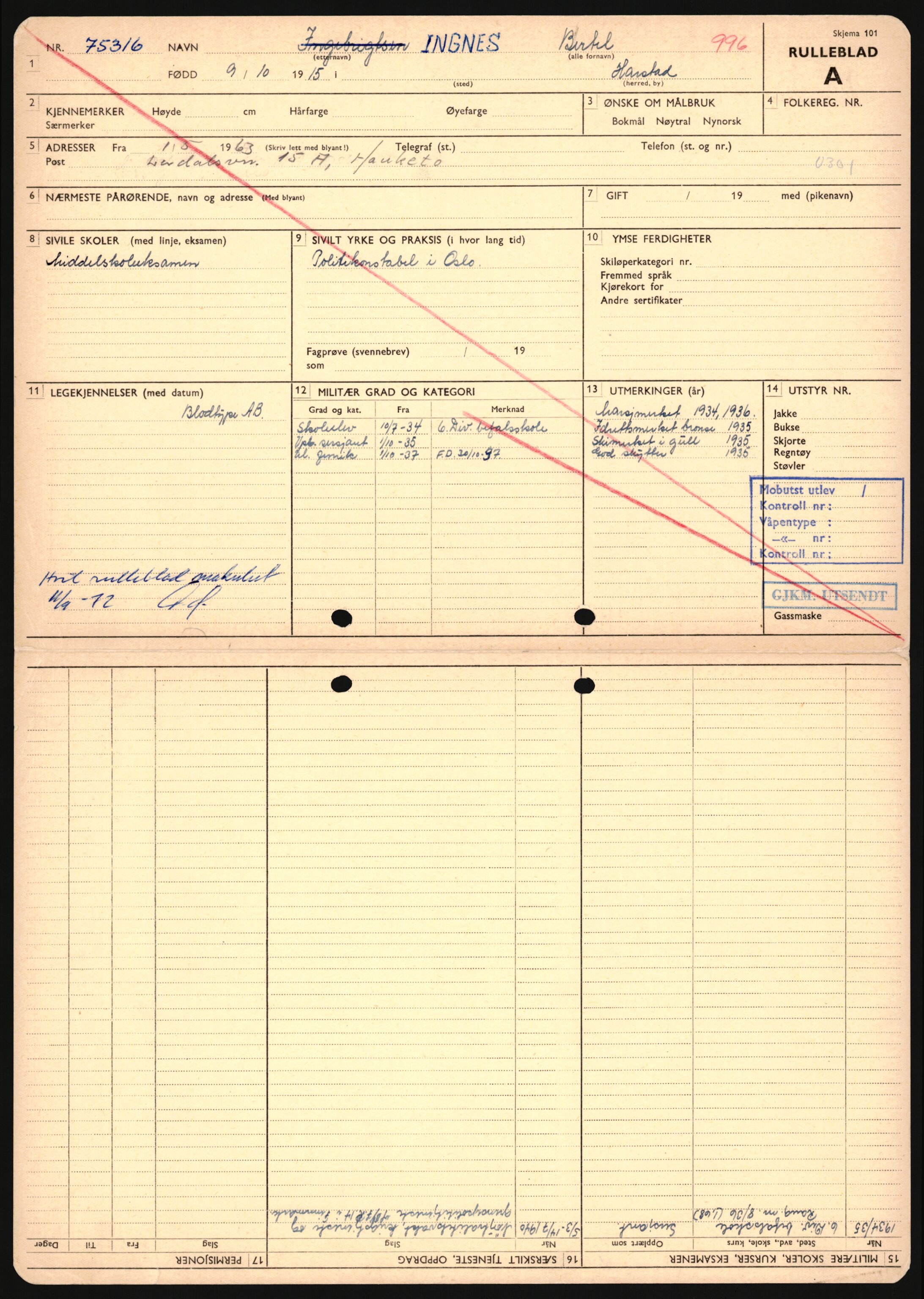 Forsvaret, Sør-Hålogaland landforsvar, AV/RA-RAFA-2552/P/Pa/L0302: Personellmapper for slettet personell, yrkesbefal og vernepliktig befal, født 1913-1916, 1932-1976, s. 328